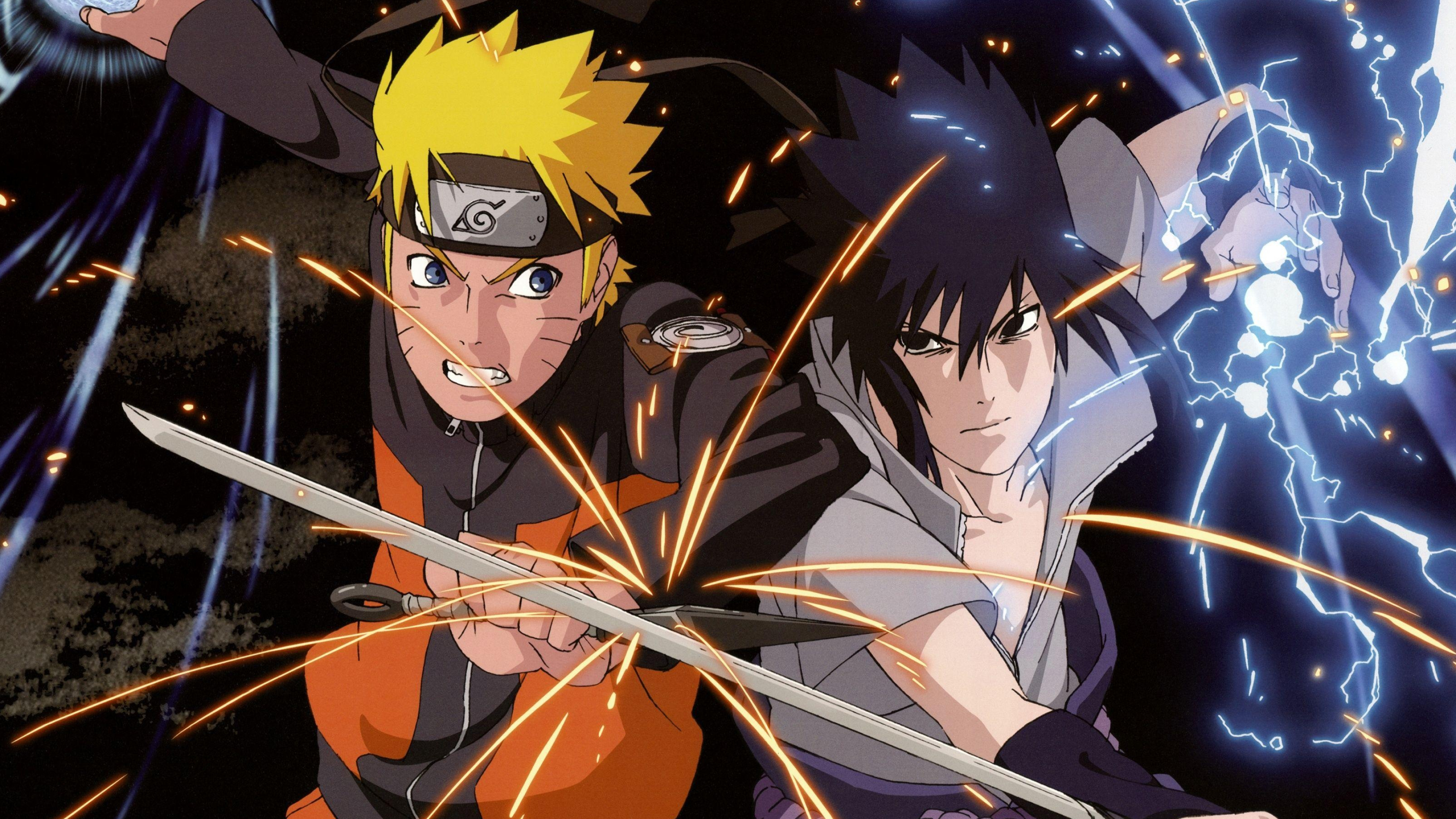 Naruto Uzumaki, Sasuke Uchiha, Sword of Kusanagi, HD Desktop wallpaper