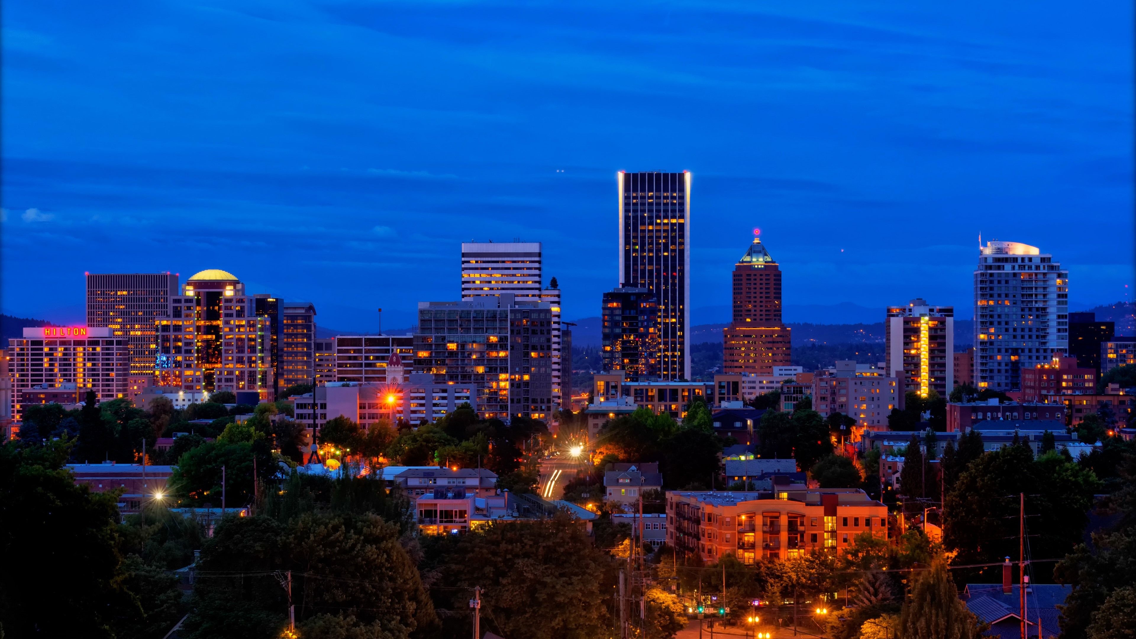 Portland Skyline, Travel destination, Beautiful architecture, Stunning views, 3840x2160 4K Desktop
