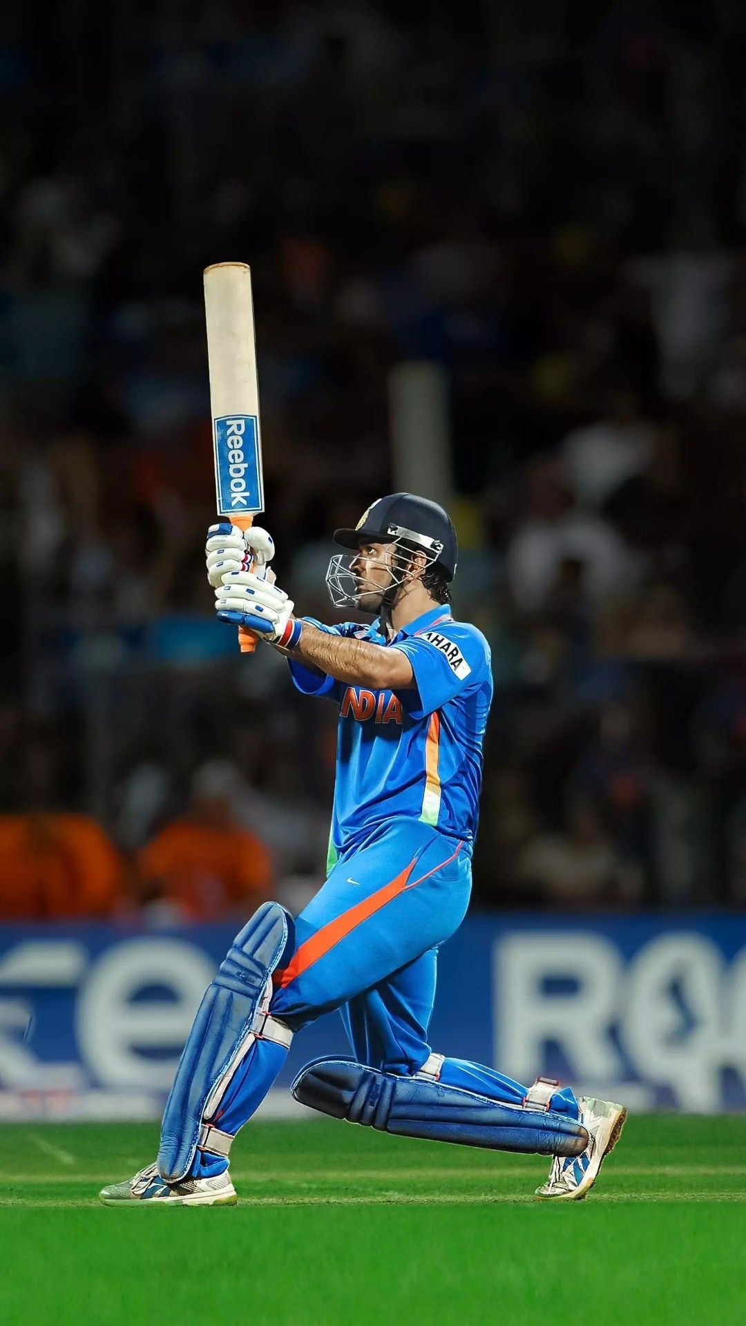 MS Dhoni, 2011 Cricket World Cup, Reebok cricket bat, Full HD Phone wallpaper