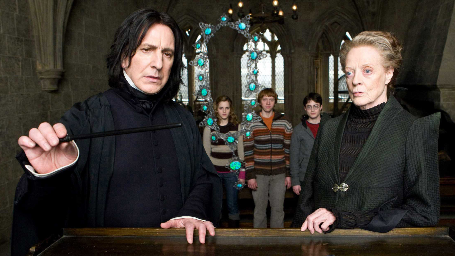 Alan Rickman, Harry Potter, Severus Snape, Minerva McGonagall, 1920x1080 Full HD Desktop