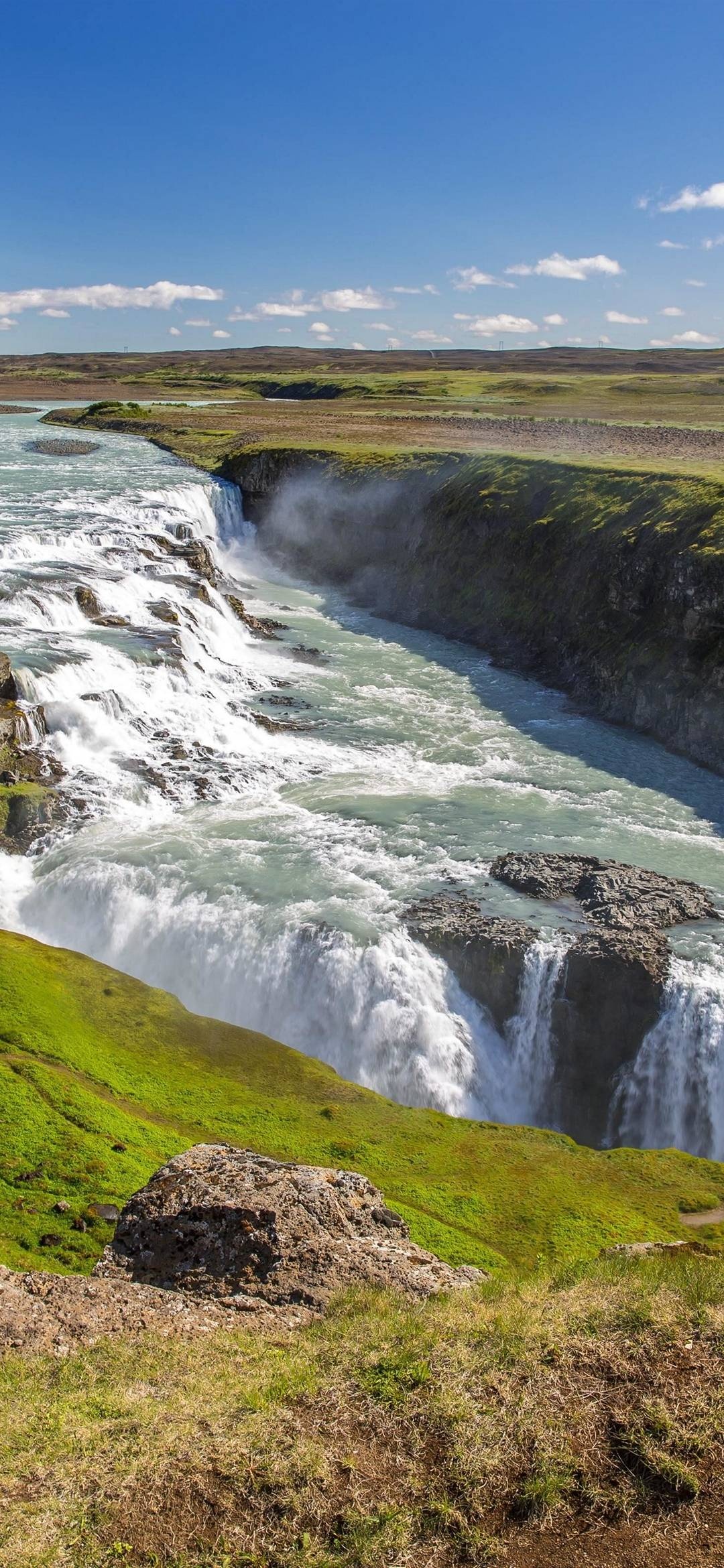 Gullfoss Waterfall, Iceland Wallpaper, 1080x2340 HD Phone