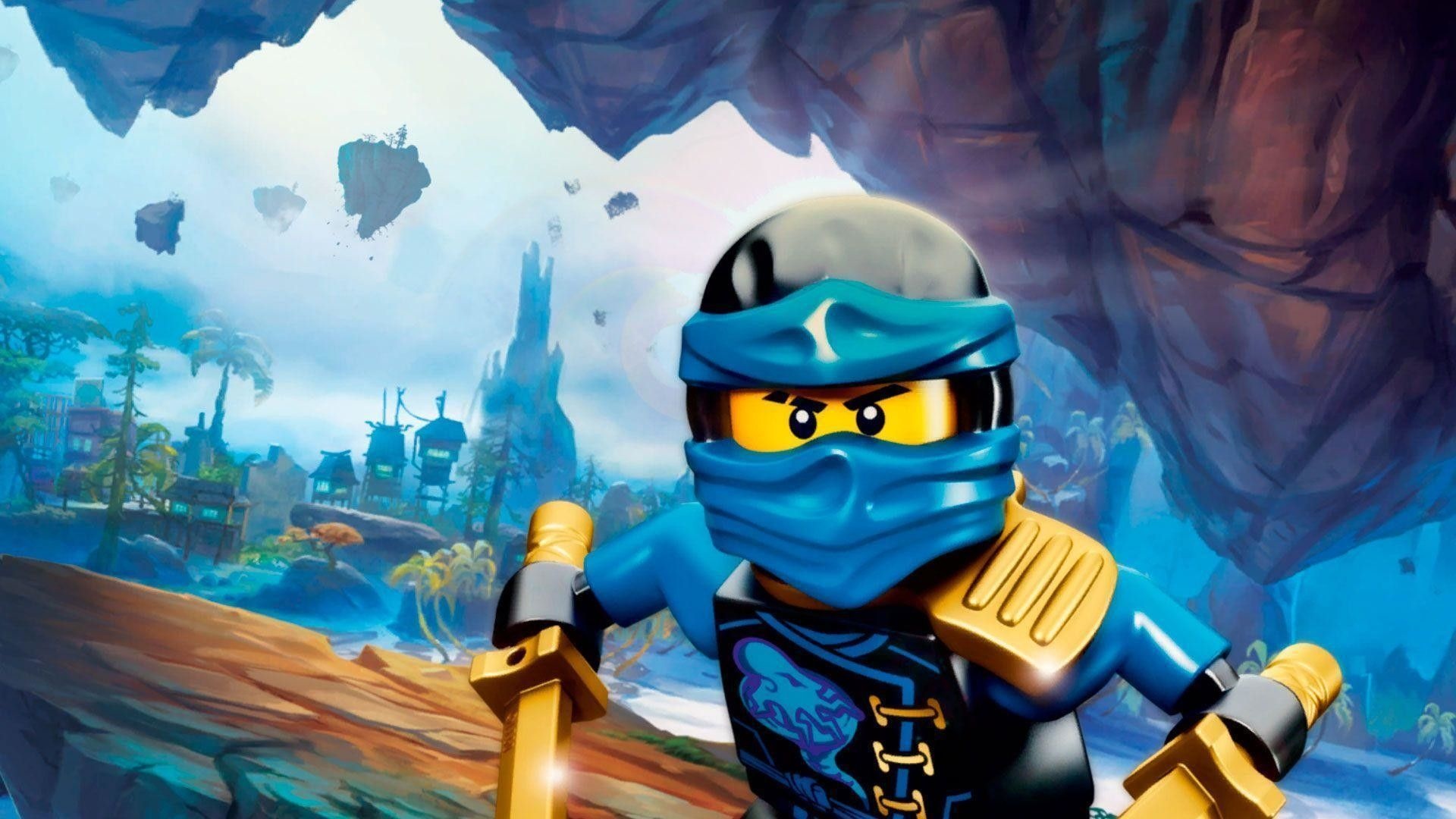 Jay the lightning ninja, Golden katana, Ninjago floating islands, Full HD Desktop wallpaper