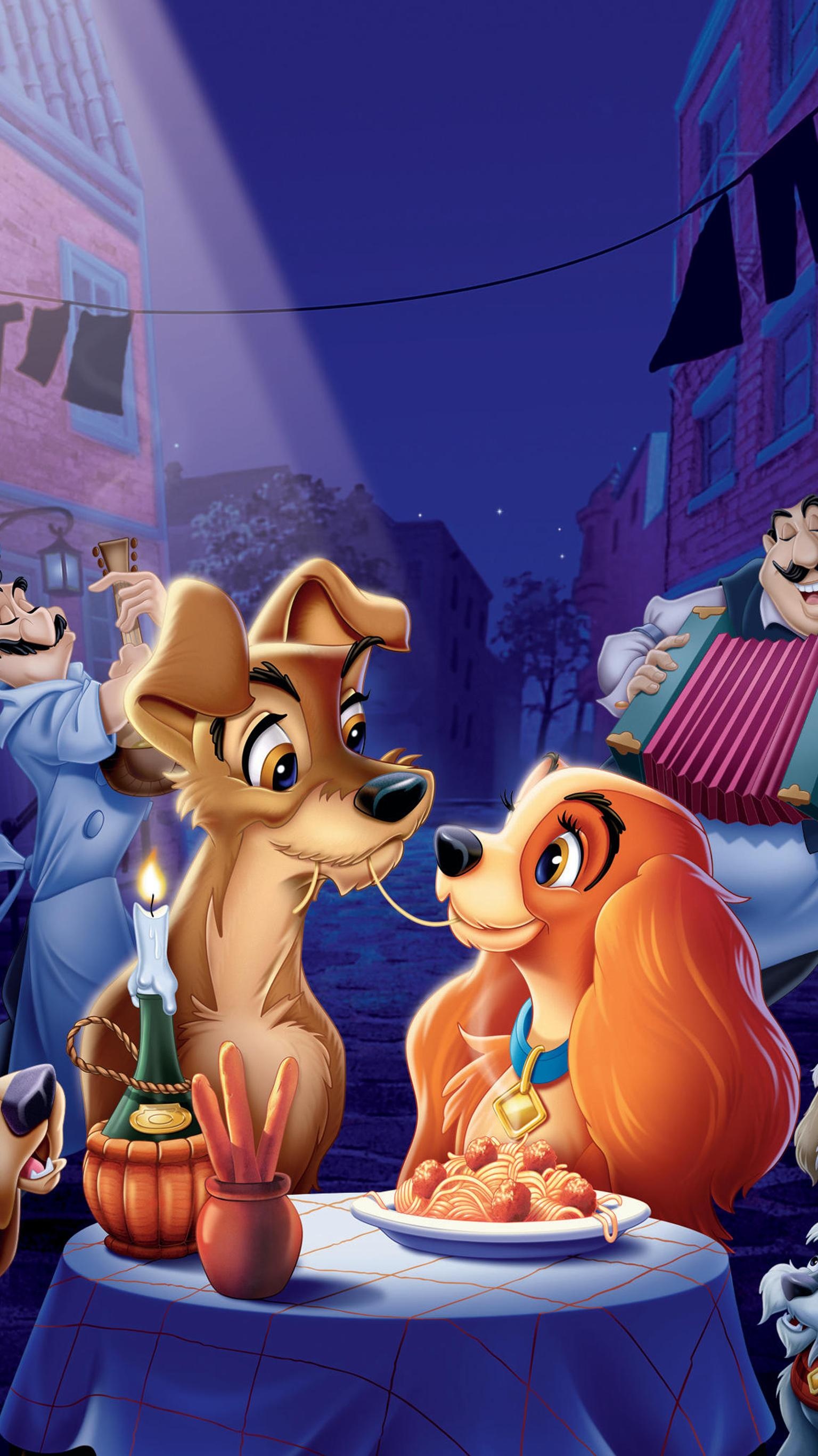 Lady and the Tramp, Animated film, Wallpapers, Backgrounds, 1540x2740 HD Phone