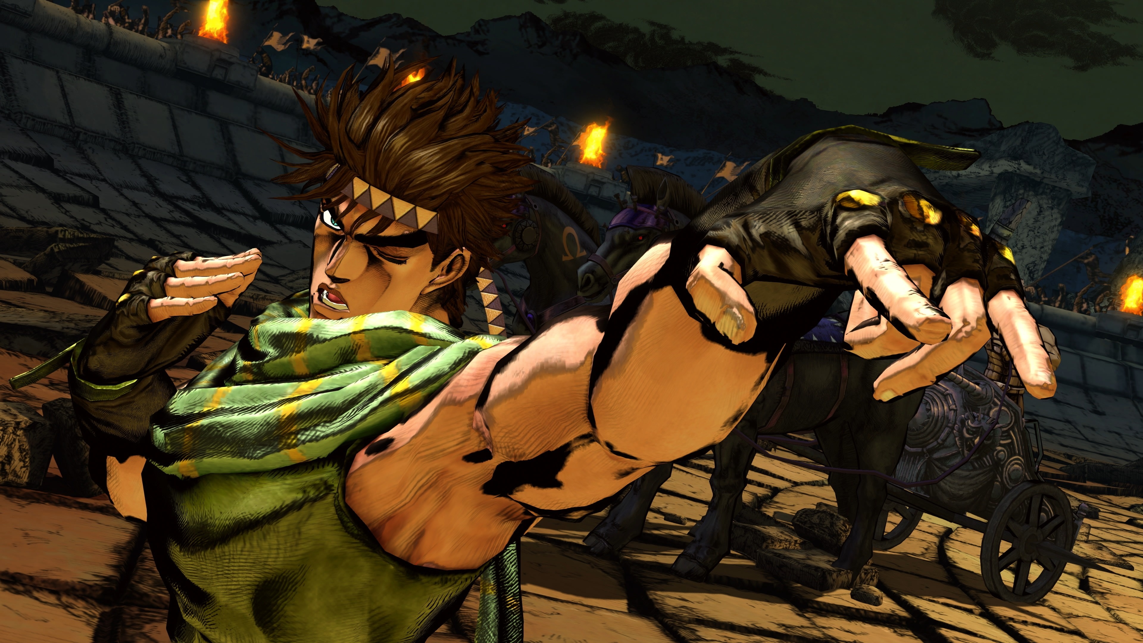Joseph Joestar, Skeleton Heel Stone arena, vampire horse chariot, 4K Desktop wallpaper
