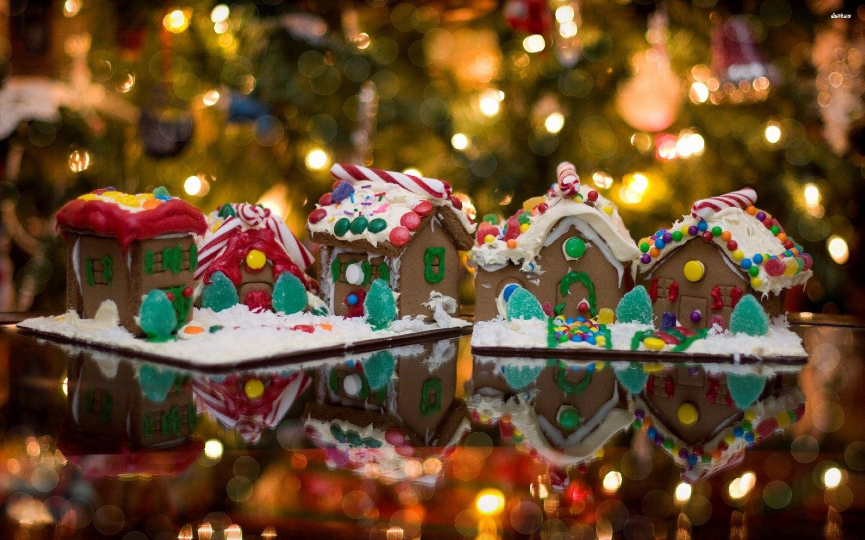 Gingerbread house wallpapers, Festive backgrounds, Winter wonderland, Sweet allure, 2880x1800 HD Desktop