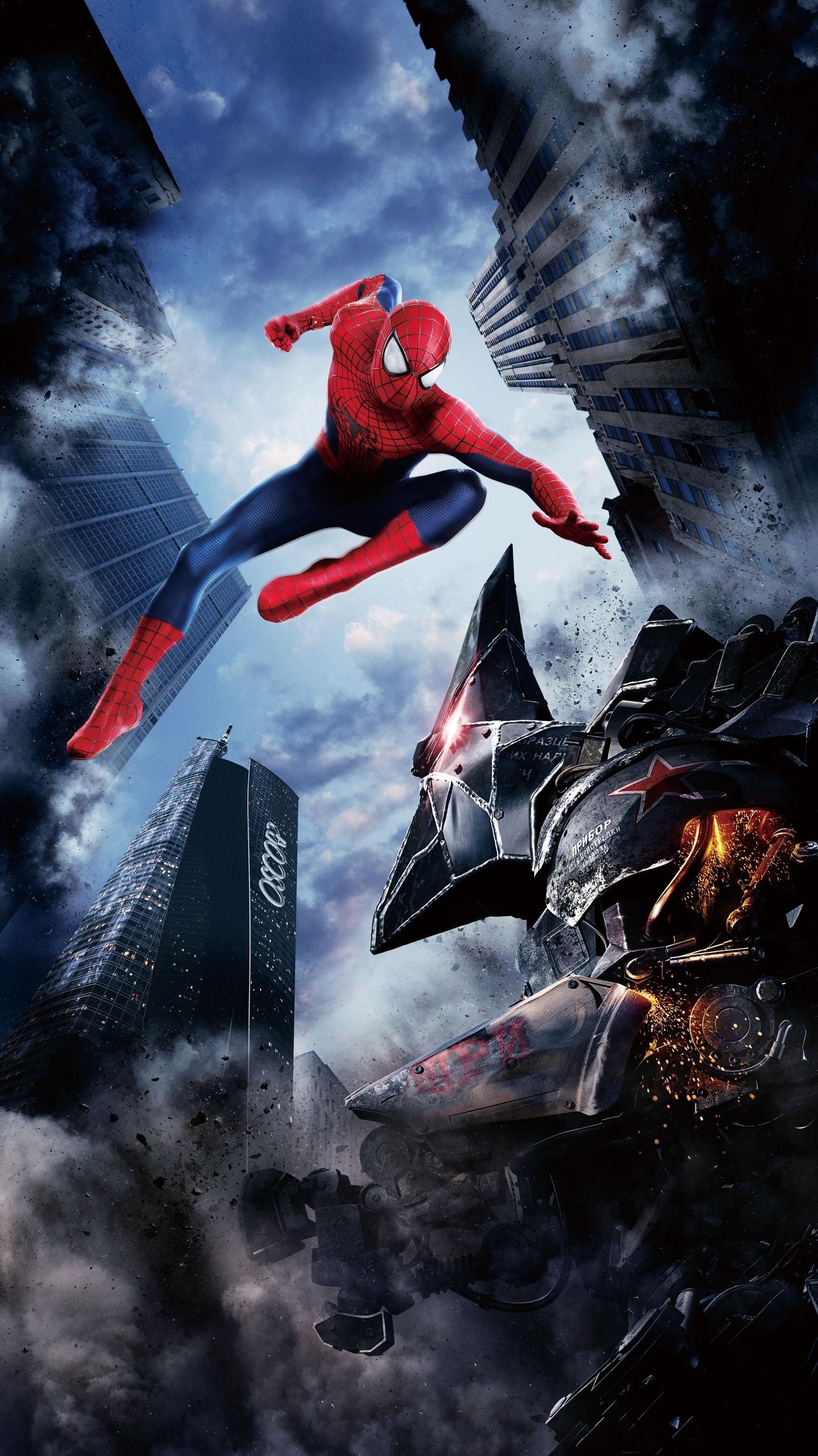 The Amazing Spider-Man, Rhino mech suit, Oscorp Tower, HD Phone wallpaper