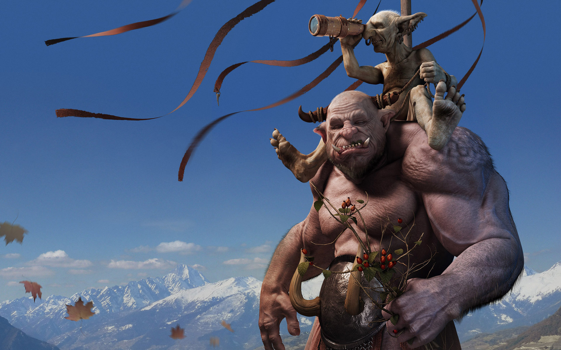 Ogre, Fantasy art, Creatures, Cartoon wallpapers, 1920x1200 HD Desktop