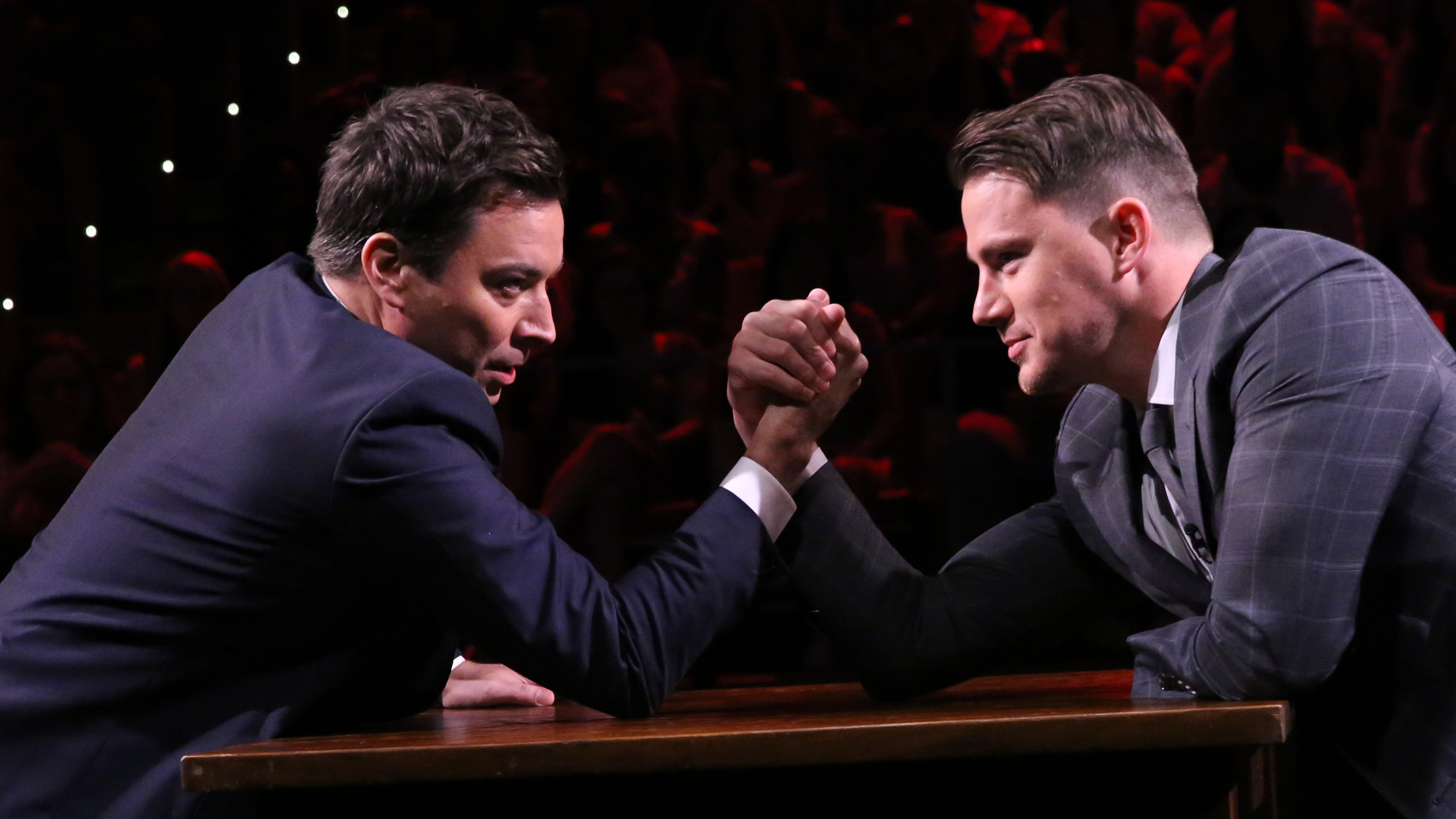 Jimmy Fallon vs Channing Tatum, Arm Wrestling Wallpaper, 1920x1080 Full HD Desktop