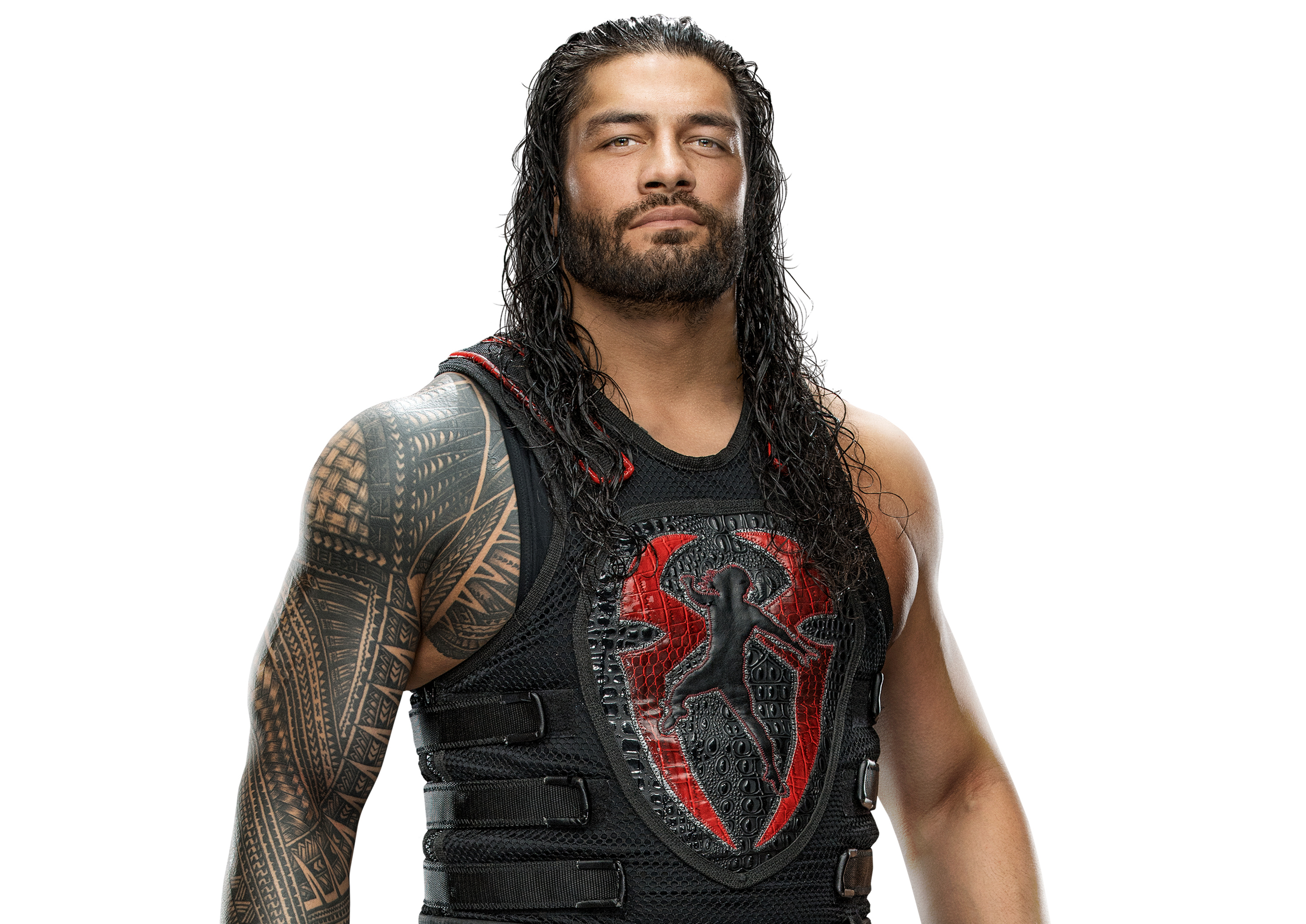 Roman Reigns, Samoan tribal tattoo sleeve, tactical wrestling vest, HD Desktop wallpaper