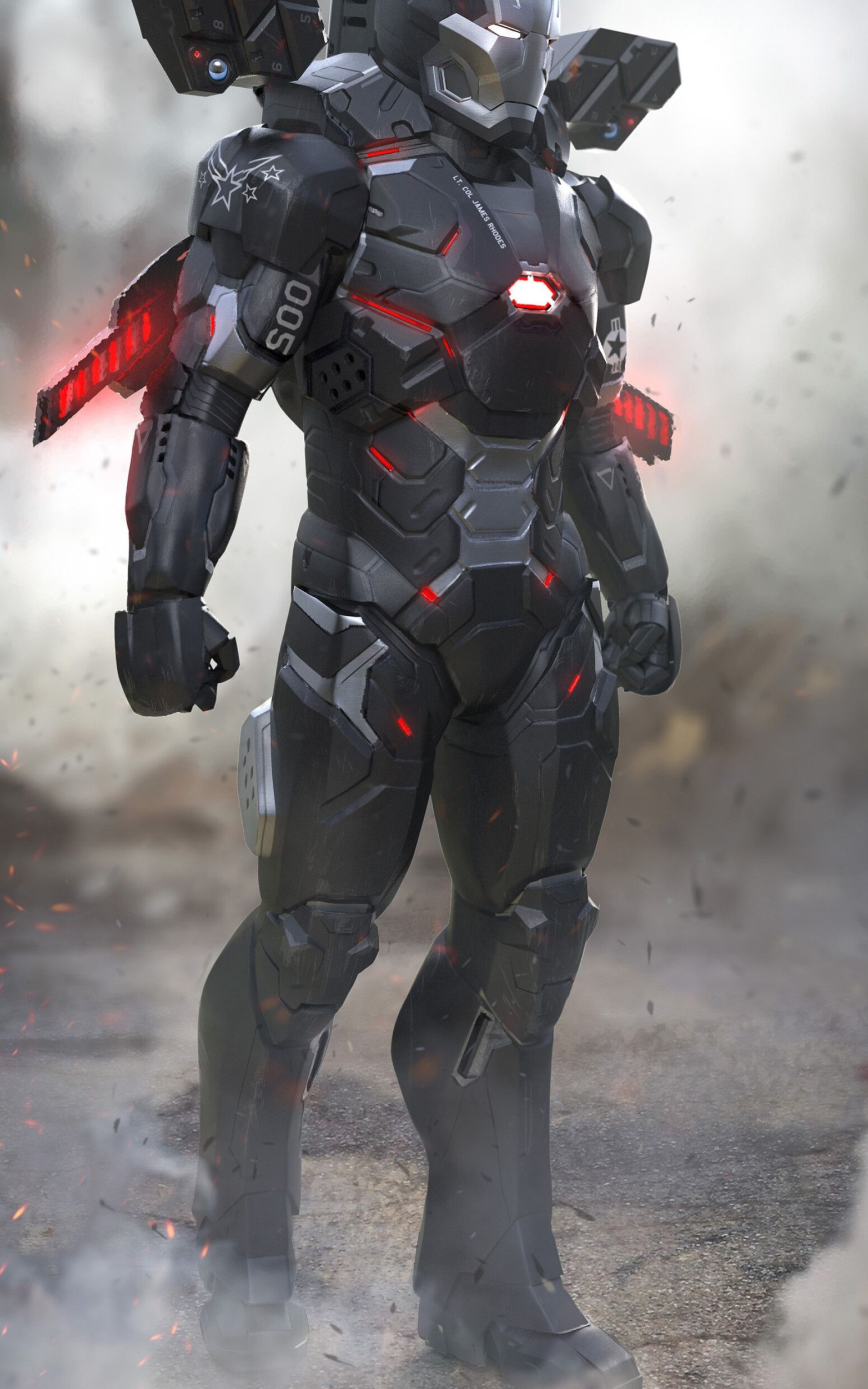 War Machine, Alternate design, Phil Saunders artwork, Avengers Infinity War, 1920x3080 HD Phone