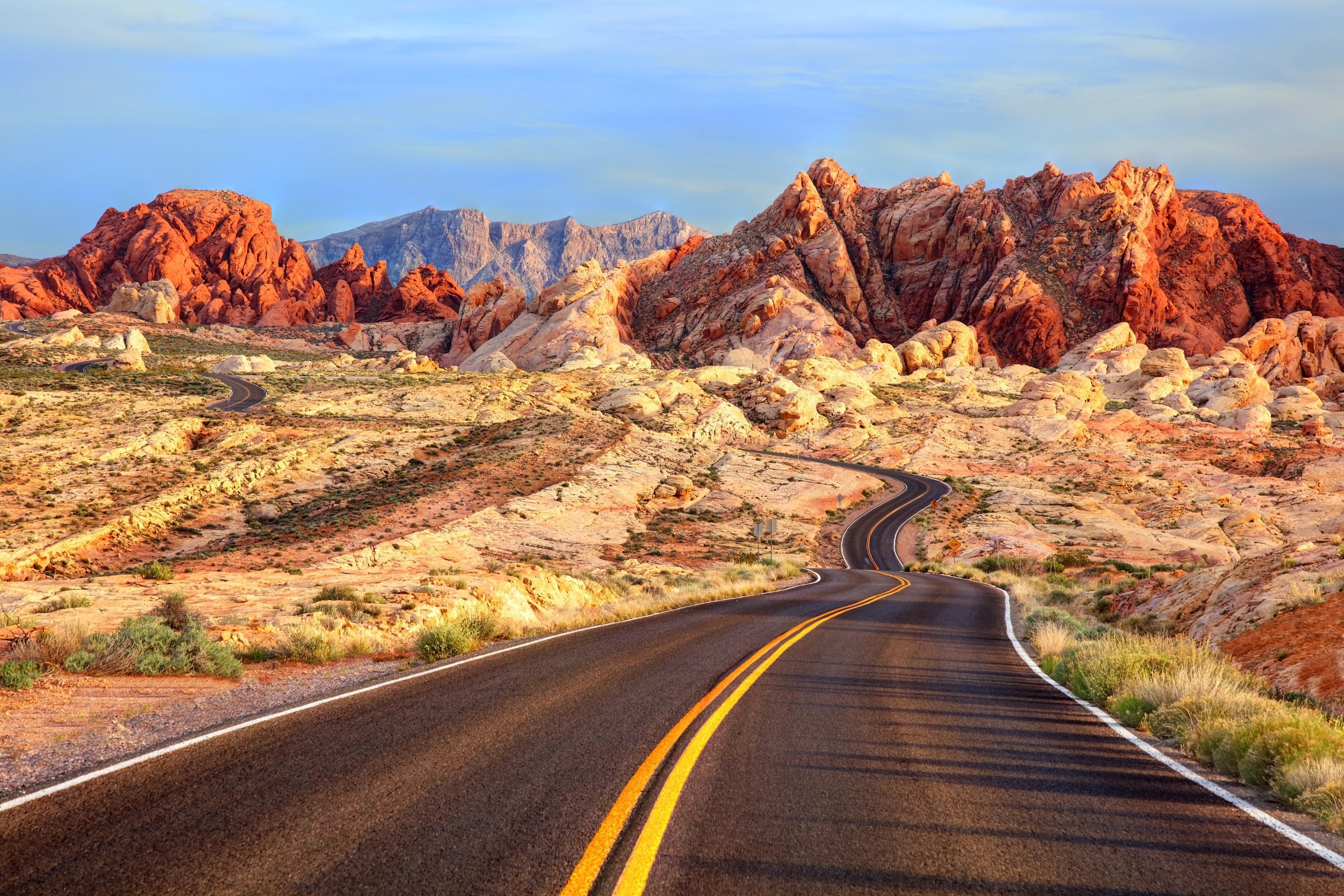 Valley of Fire State Park, Mouse's Tank Road, red sandstone formations, HD Desktop wallpaper