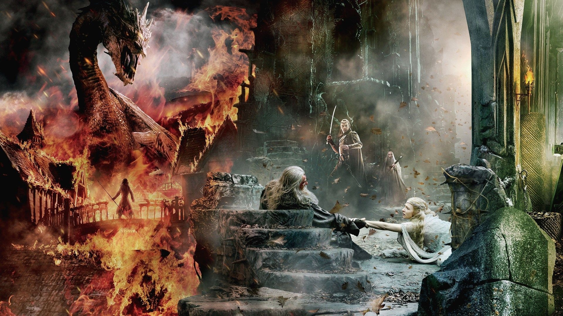 Gandalf and Galadriel, Smaug Wallpaper, 1920x1080 Full HD Desktop