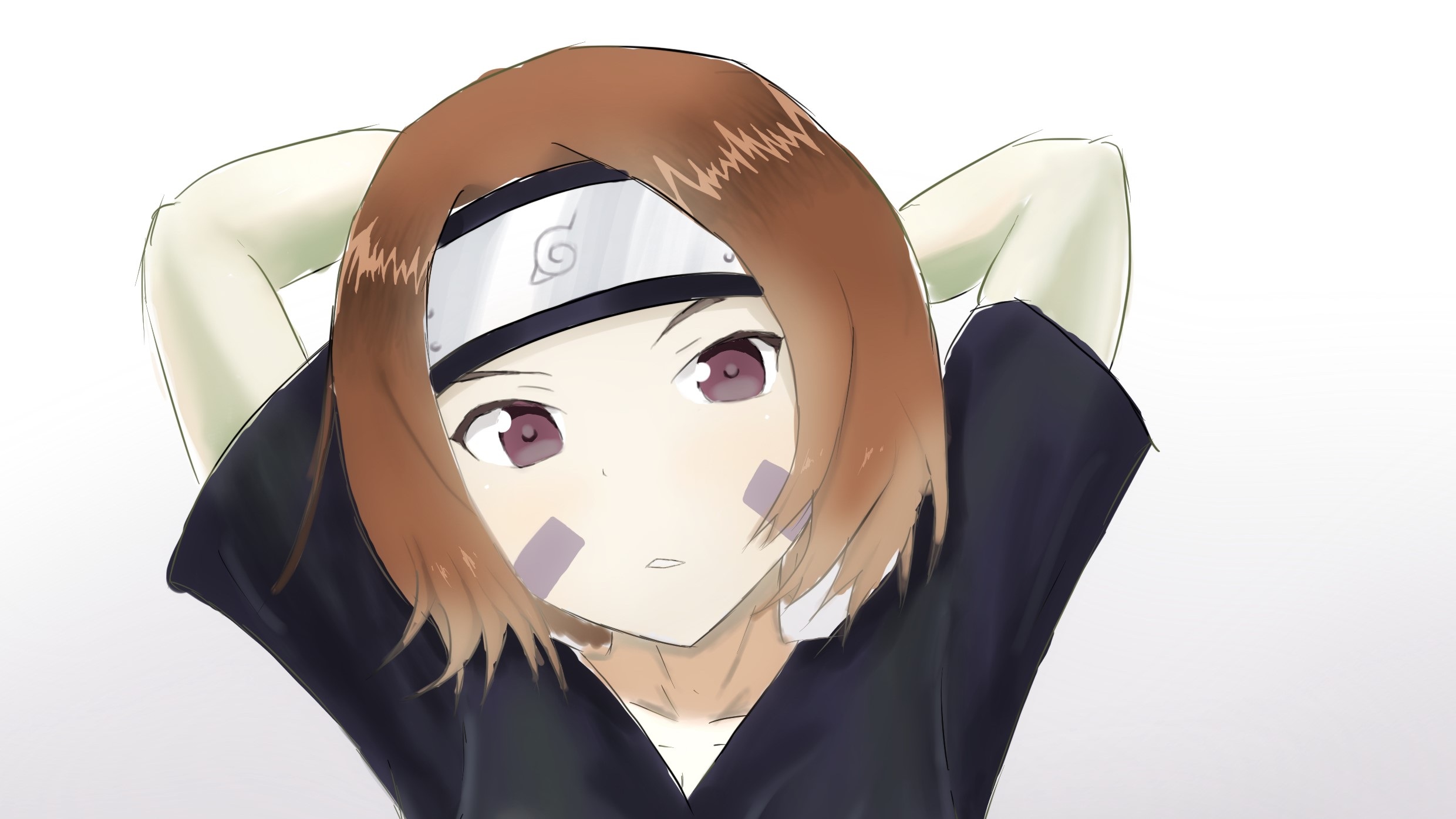 Rin Nohara, Cheek marks, Hidden Leaf headband, Close-up portrait, HD Desktop wallpaper