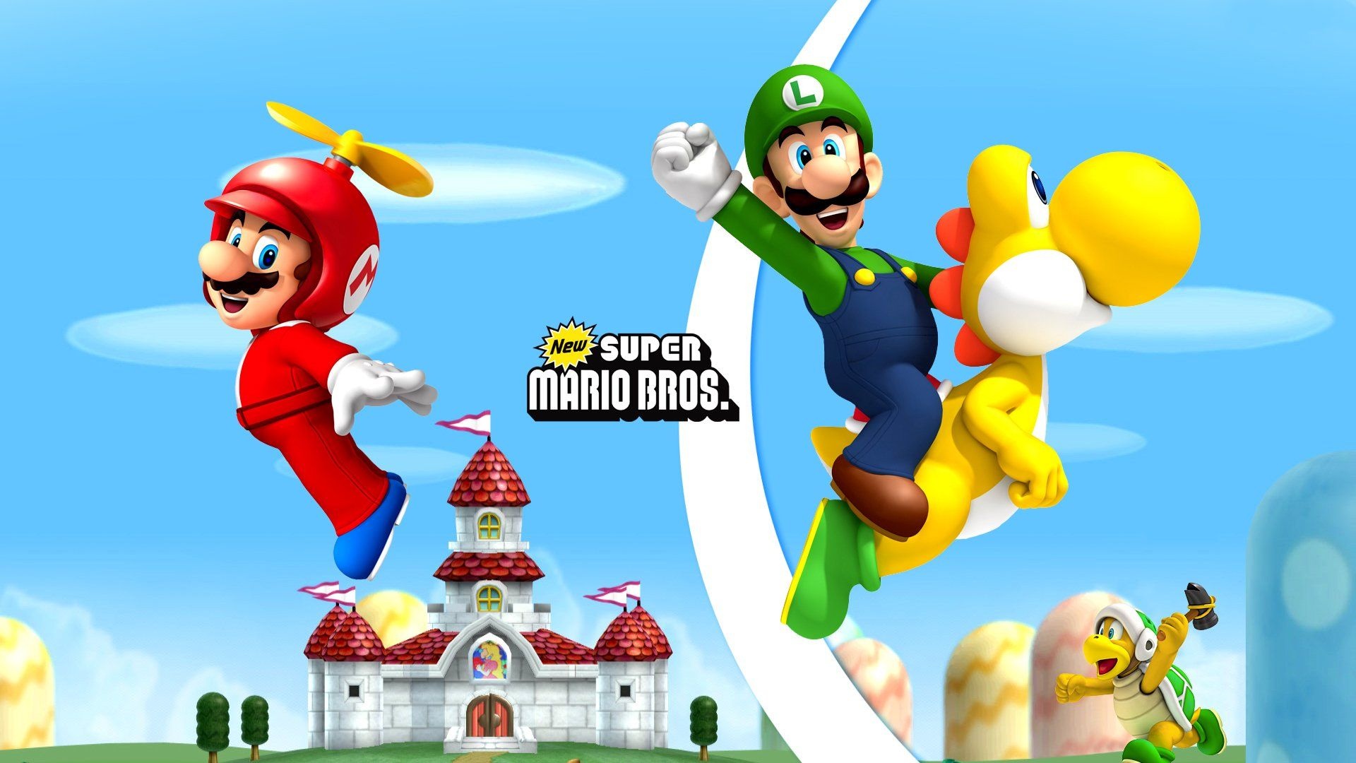 Super Mario Bros., Desktop wallpapers, Mario adventure, Mushroom power-ups, 1920x1080 Full HD Desktop