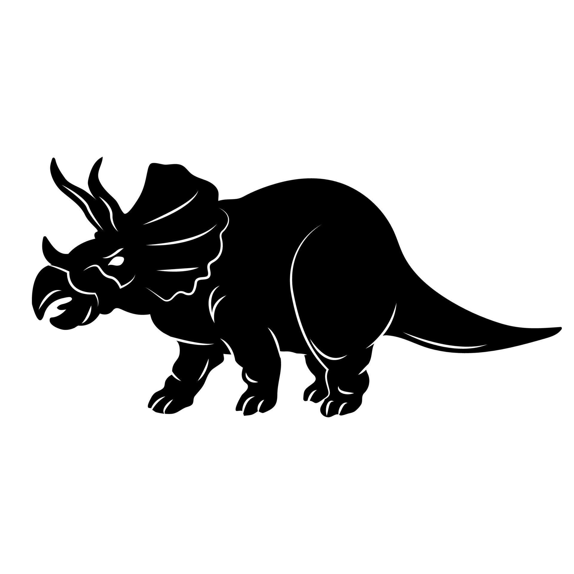 Triceratops, Dinosaur silhouette, Vector art, White background, 1920x1920 HD Phone