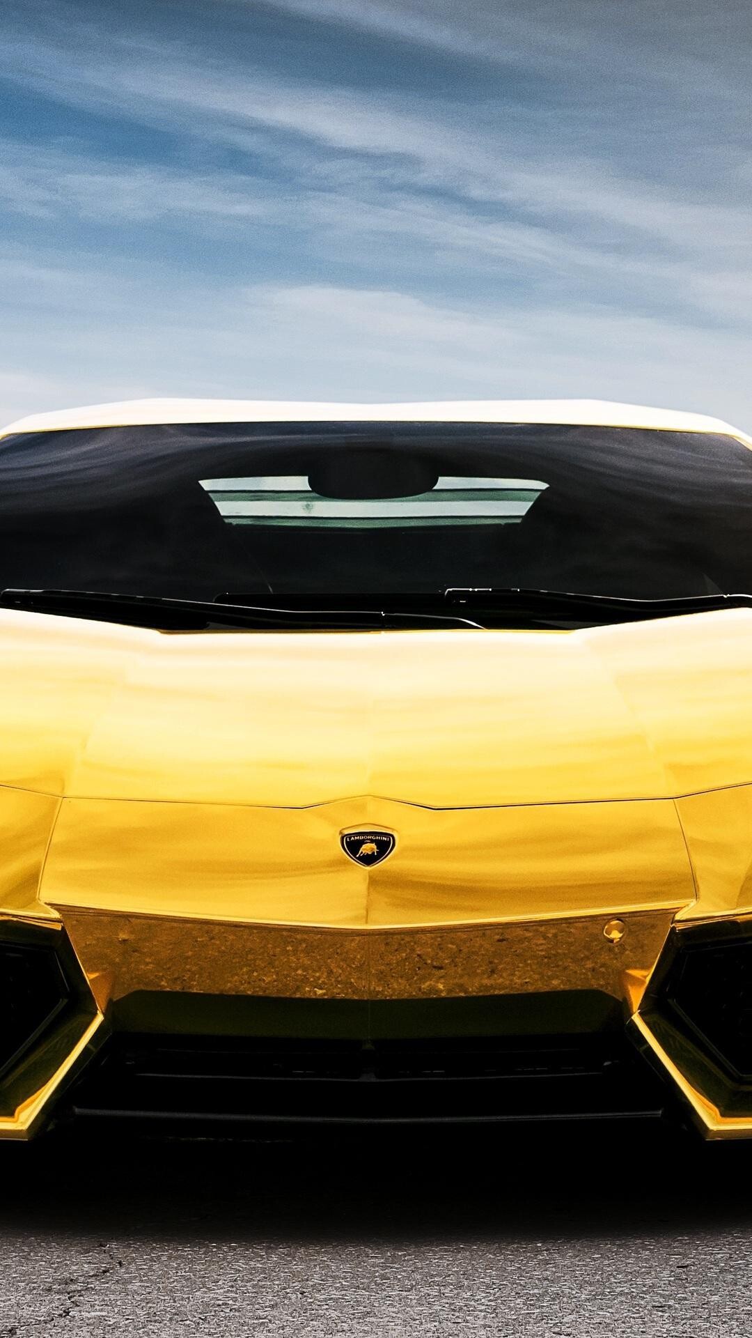 Golden Lamborghini, Luxury cars, High-end vehicles, Exclusivity, 1080x1920 Full HD Phone