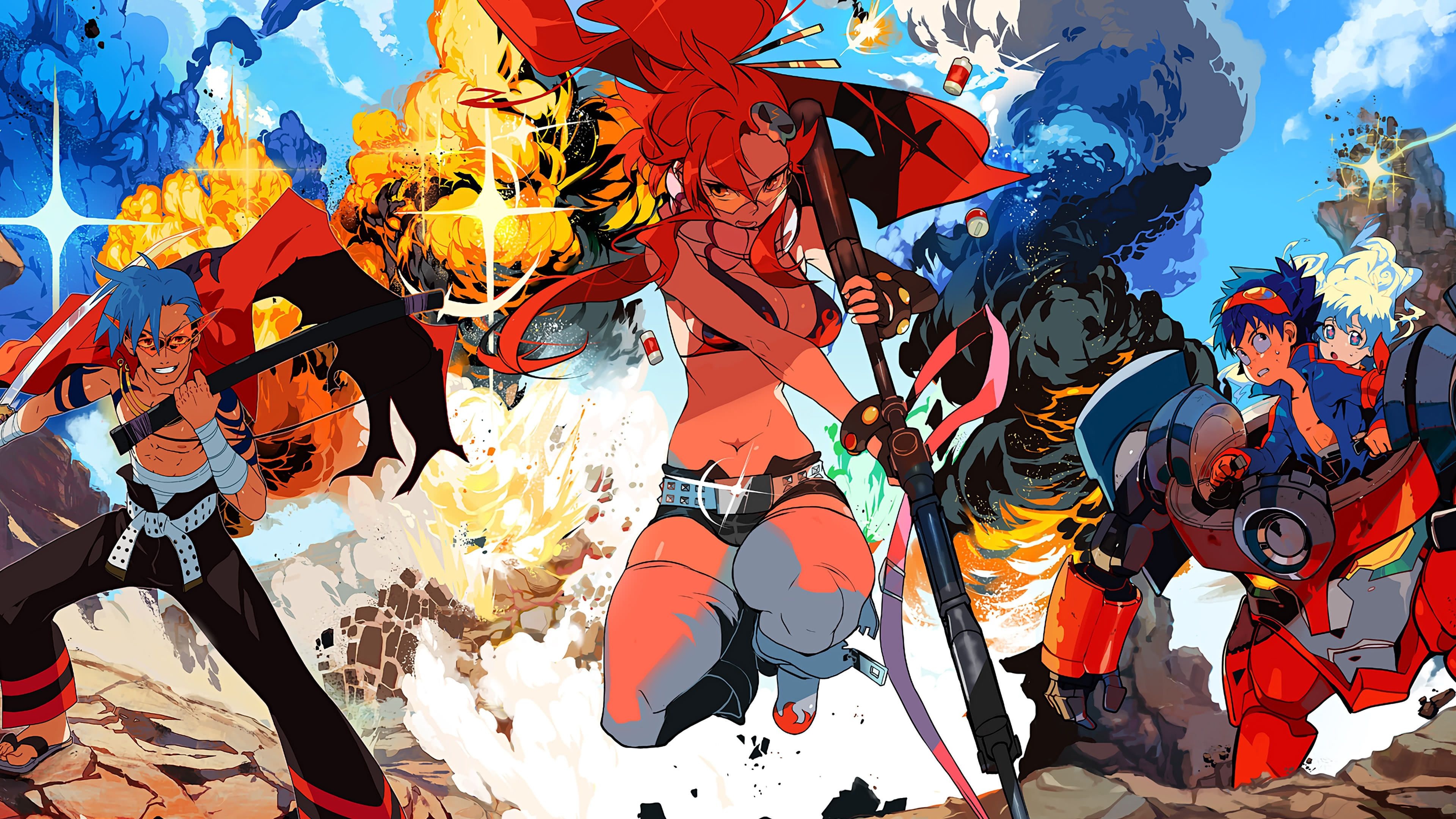 Yoko character, Gurren Lagann anime, Anime girl beauty, Artistic portrayal, 3840x2160 4K Desktop