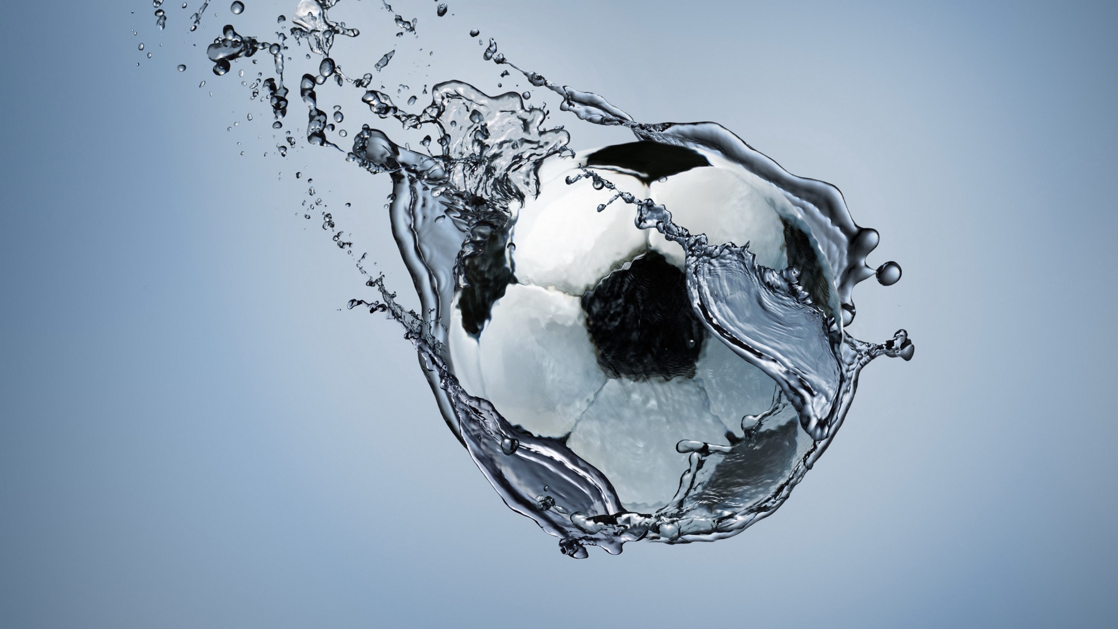 Ball underwater, Aquatic sports, Submerged view, Crystal clear, 3840x2160 4K Desktop