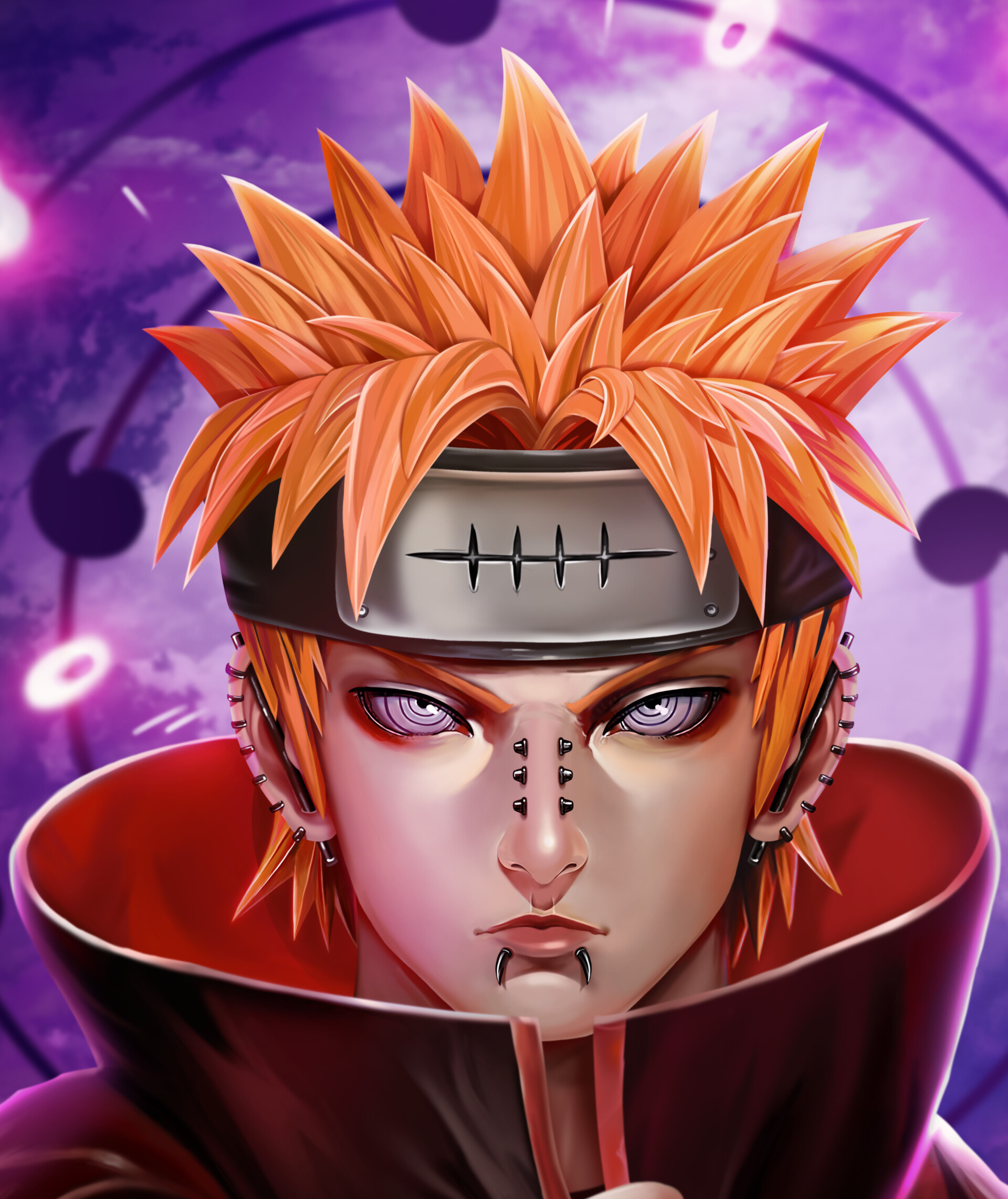 Pain Deva Path, Rinnegan eyes, Akatsuki cloak, HD Phone wallpaper