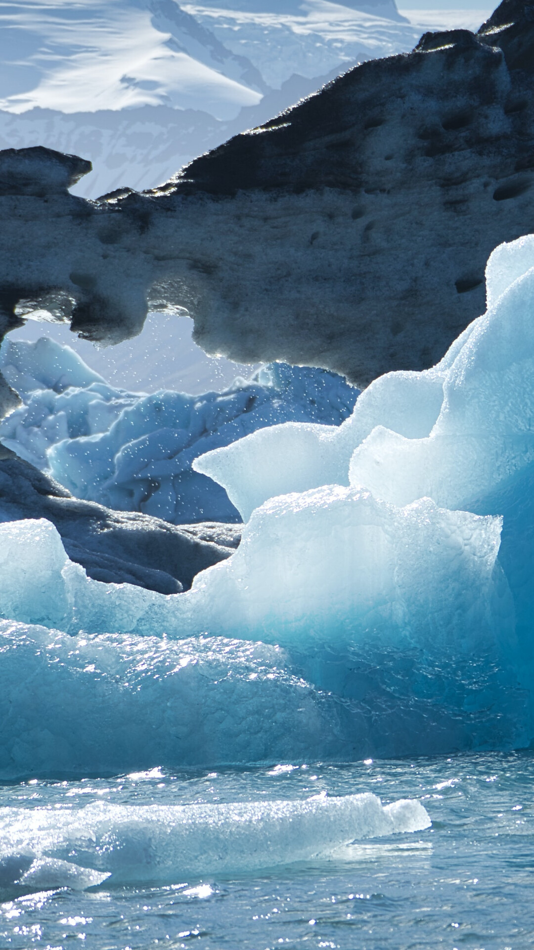 Glacial panorama, Snow-capped peaks, Frozen majesty, Nature's grandeur, 1080x1920 Full HD Phone