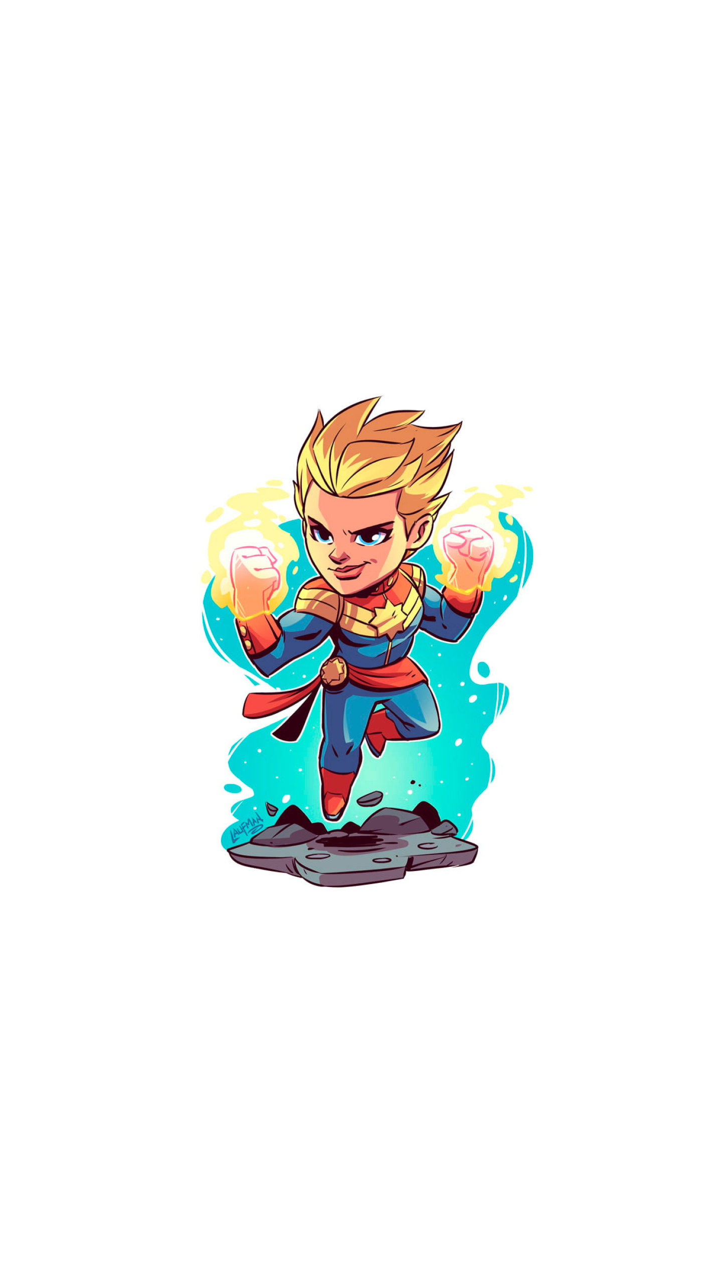 Captain Marvel wallpaper, Chibi minimalism, Marvel heroes, Comics, 1440x2560 HD Phone