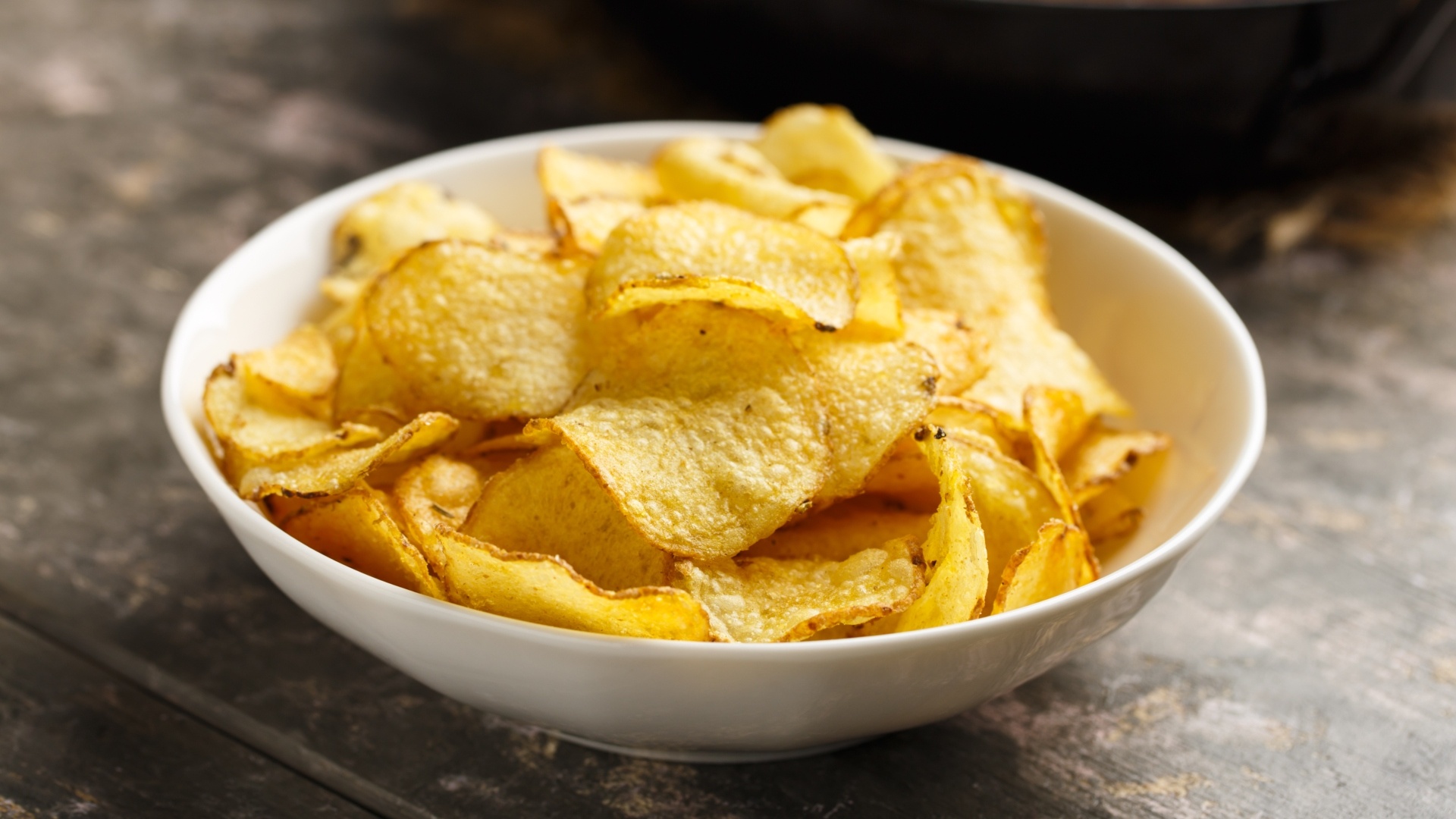 Homemade potato chips, Baked perfection, Olive oil seasoning, Snack time delight, 1920x1080 Full HD Desktop