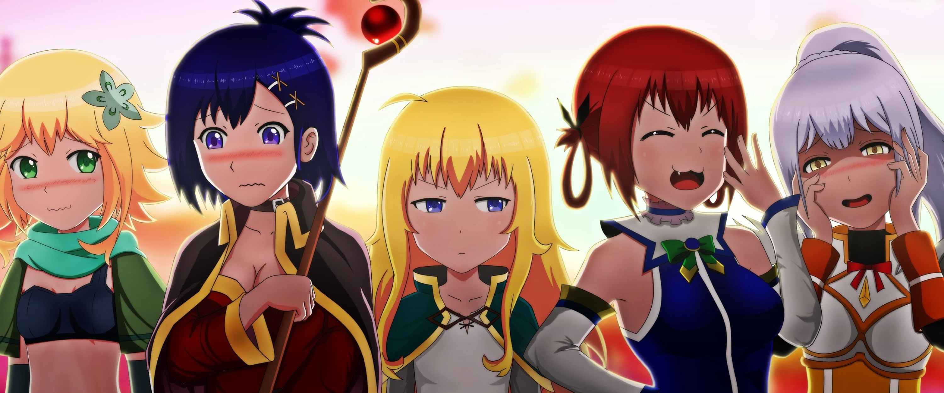 Gabriel DropOut, Crossover, Konosuba, Rkonosuba, 3000x1250 Dual Screen Desktop