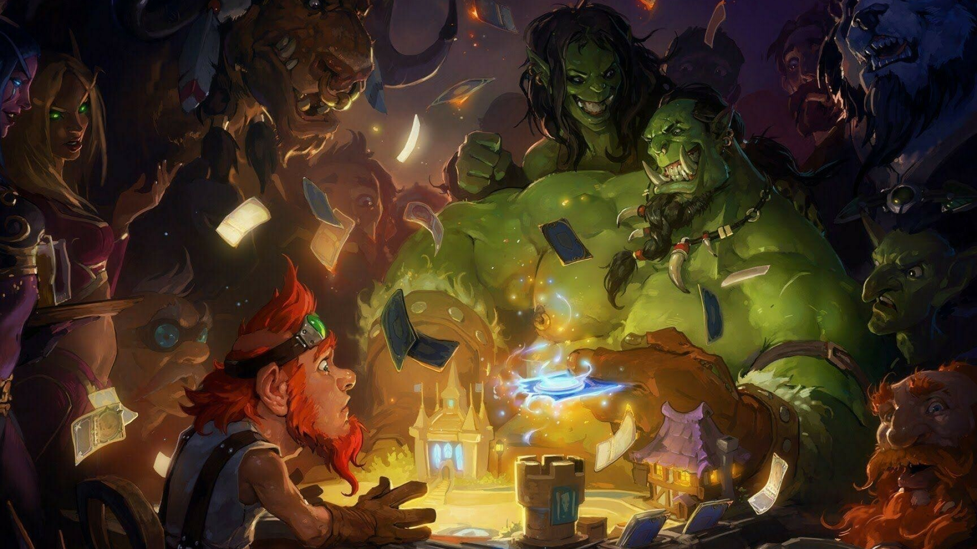 Hearthstone gaming characters, Magical spell casting, Epic battles, Iconic card game, 1920x1080 Full HD Desktop