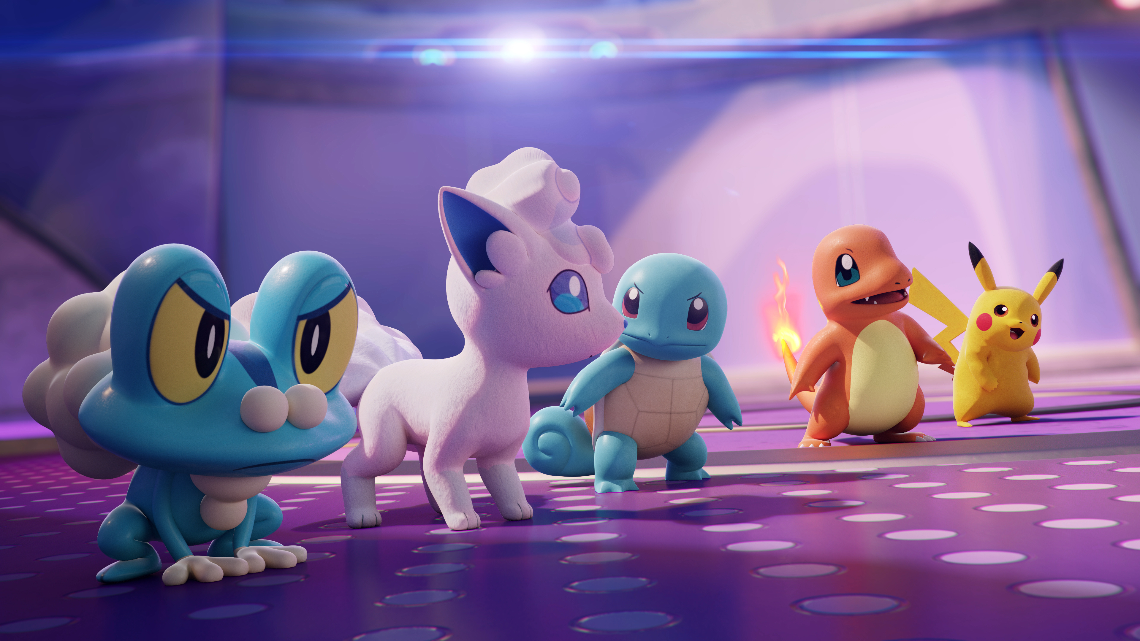 Pikachu, Alolan Vulpix, Charmander, Squirtle, Froakie, 4K Desktop wallpaper