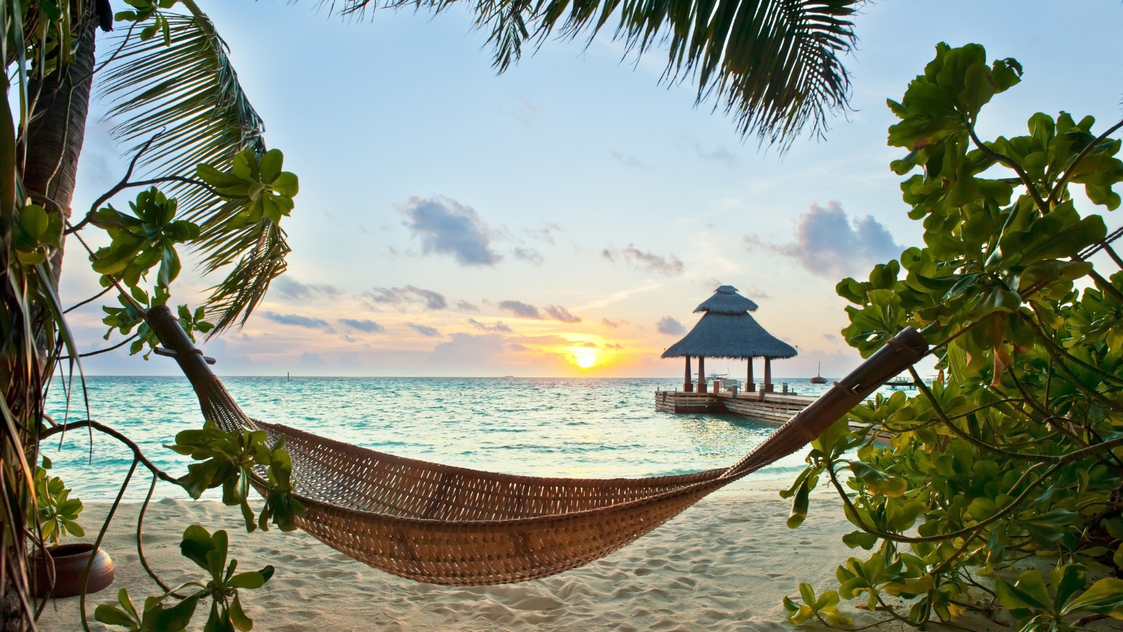 High Resolution Delight, Beach Hammock, Tropical Murals, Paradise Found, 3840x2160 4K Desktop