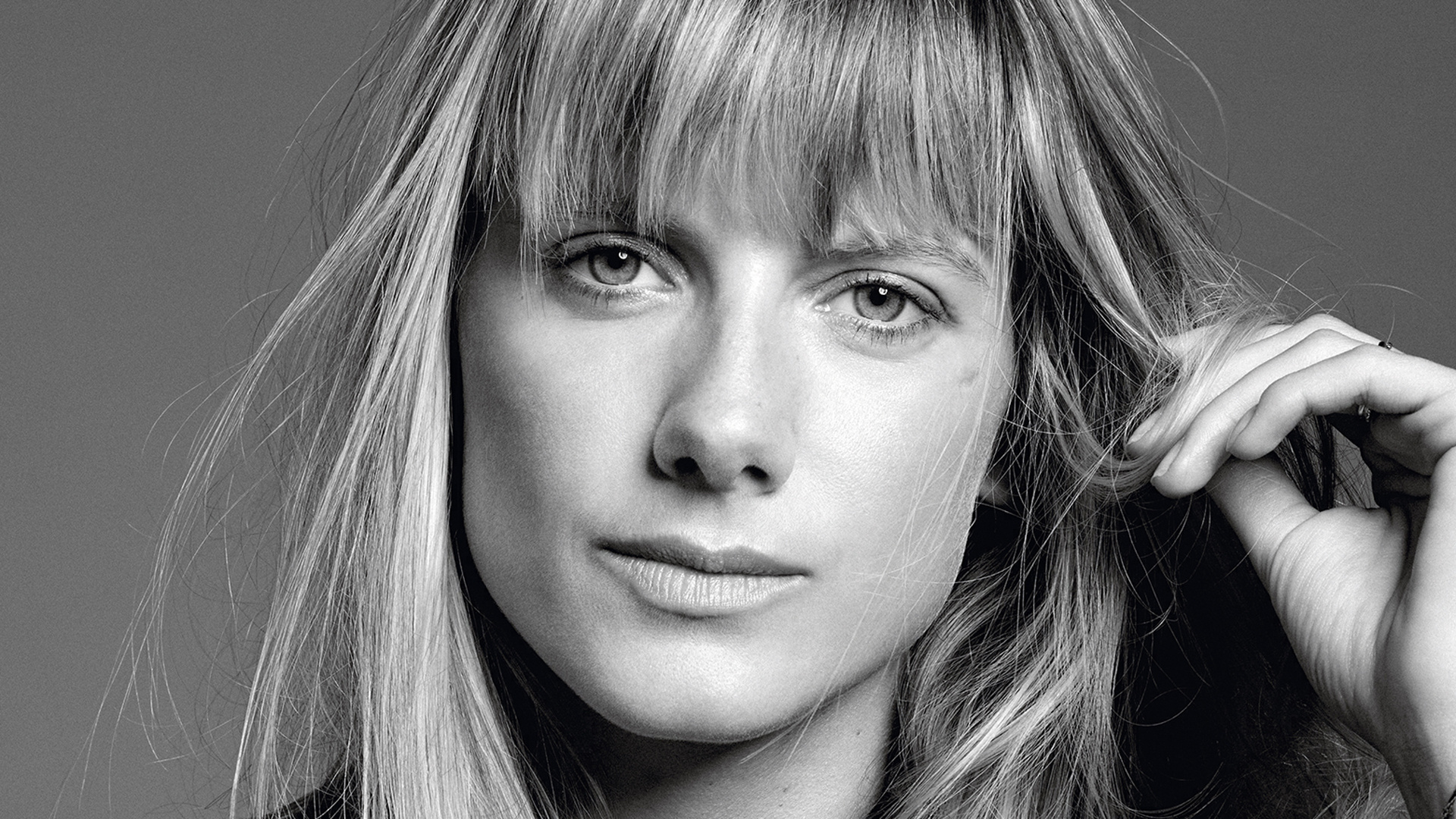 Melanie Laurent, Monochrome wallpaper, Stunning face, Photography, 1920x1080 Full HD Desktop