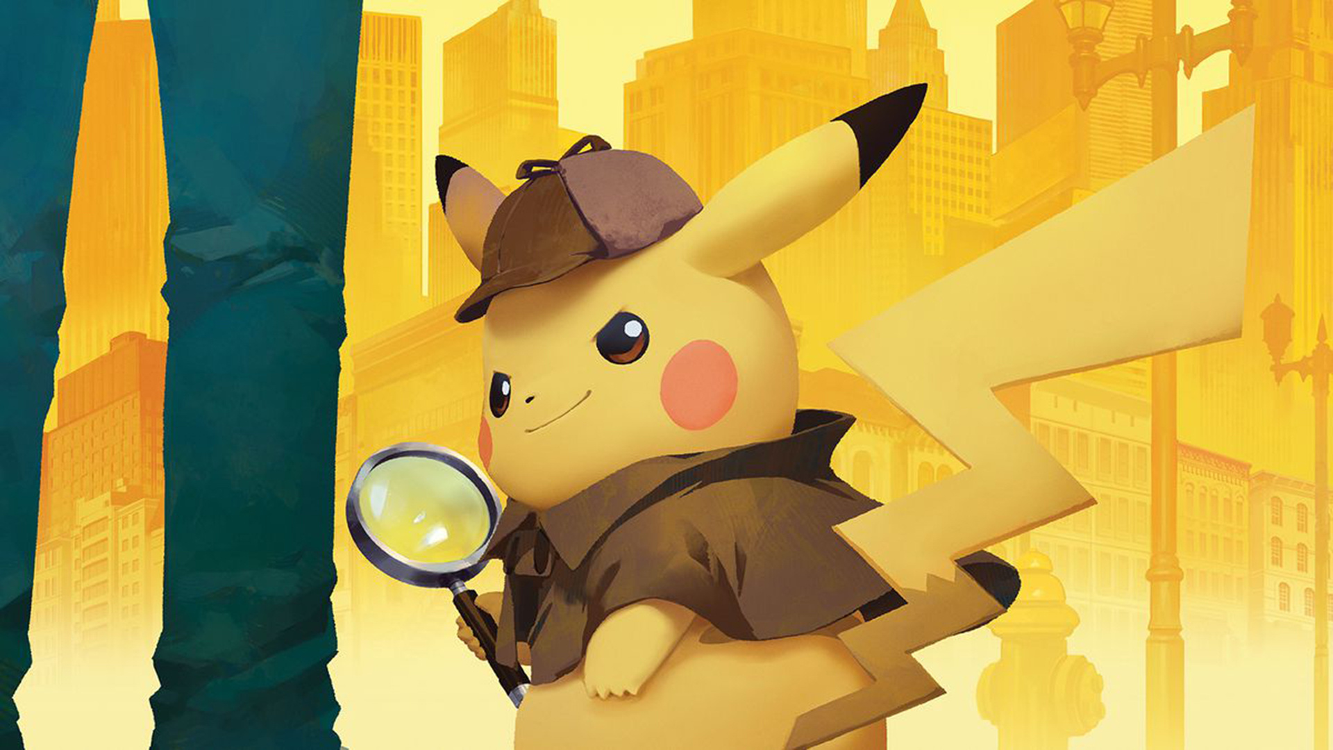 Detective Pikachu, deerstalker hat, magnifying glass, Full HD Desktop wallpaper