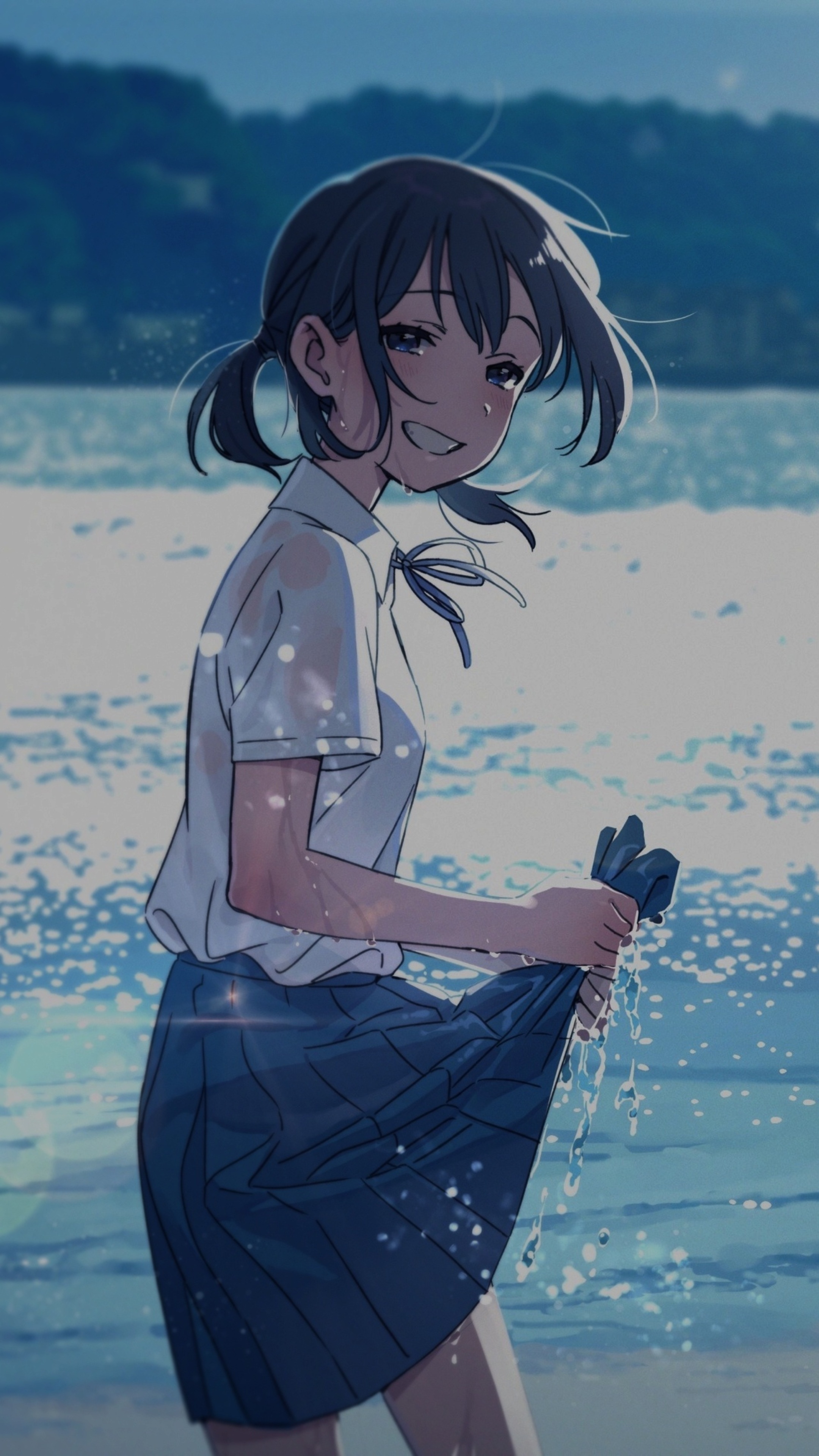 Anime girl beach, Sony Xperia X XZ Z5 Premium, Anime, 2160x3840 4K Phone