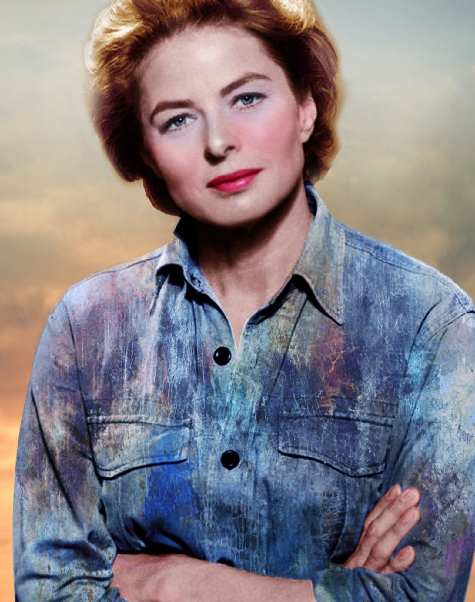 Ingrid Bergman, Vintage star, Classic Hollywood, Iconic portrait, 1570x1990 HD Phone