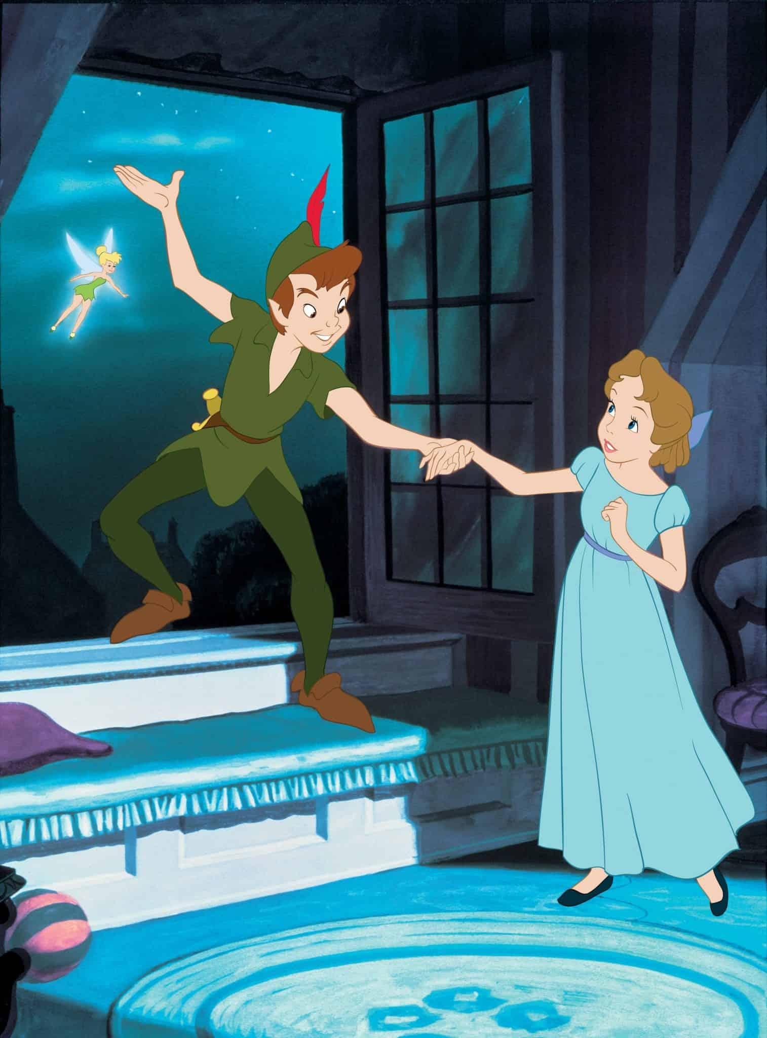 Peter Pan, Wendy Darling, Tinker Bell, Open nursery window, HD Phone wallpaper