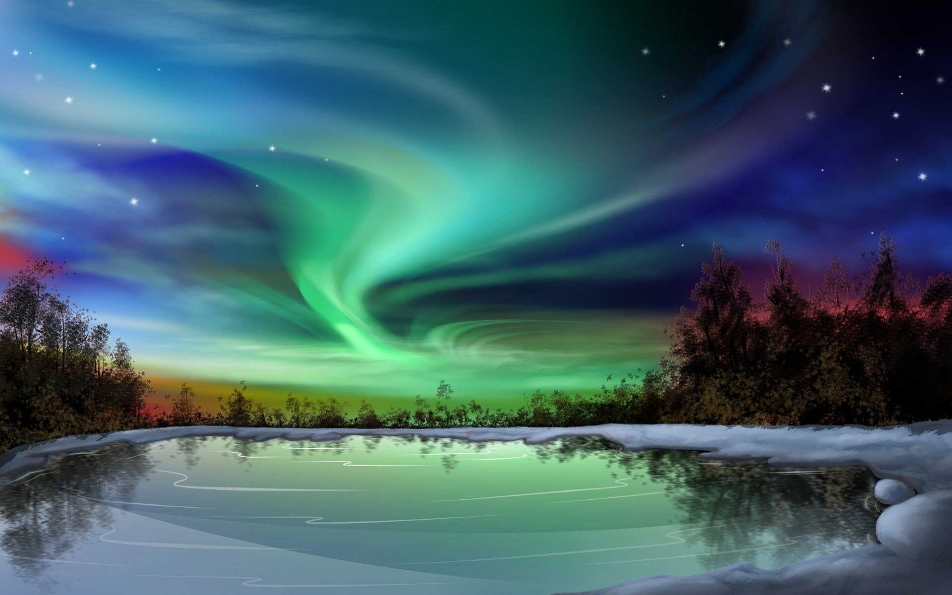 Aurora borealis HD wallpaper, Breathtaking scenery, Night sky beauty, Enchanting lights, 1920x1200 HD Desktop