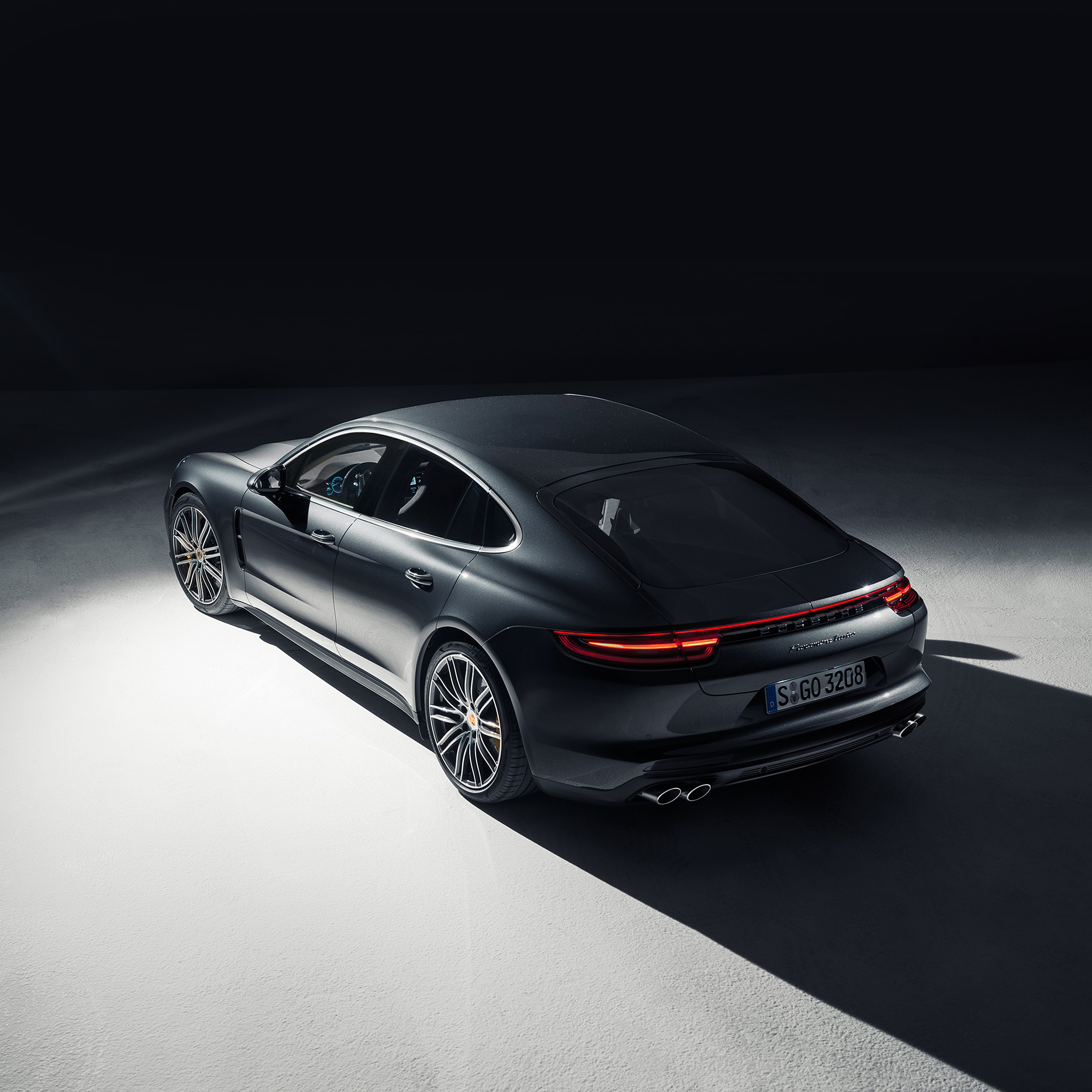 Porsche Panamera, Dark car illustration, Artistic masterpiece, Mysterious aura, 2050x2050 HD Phone