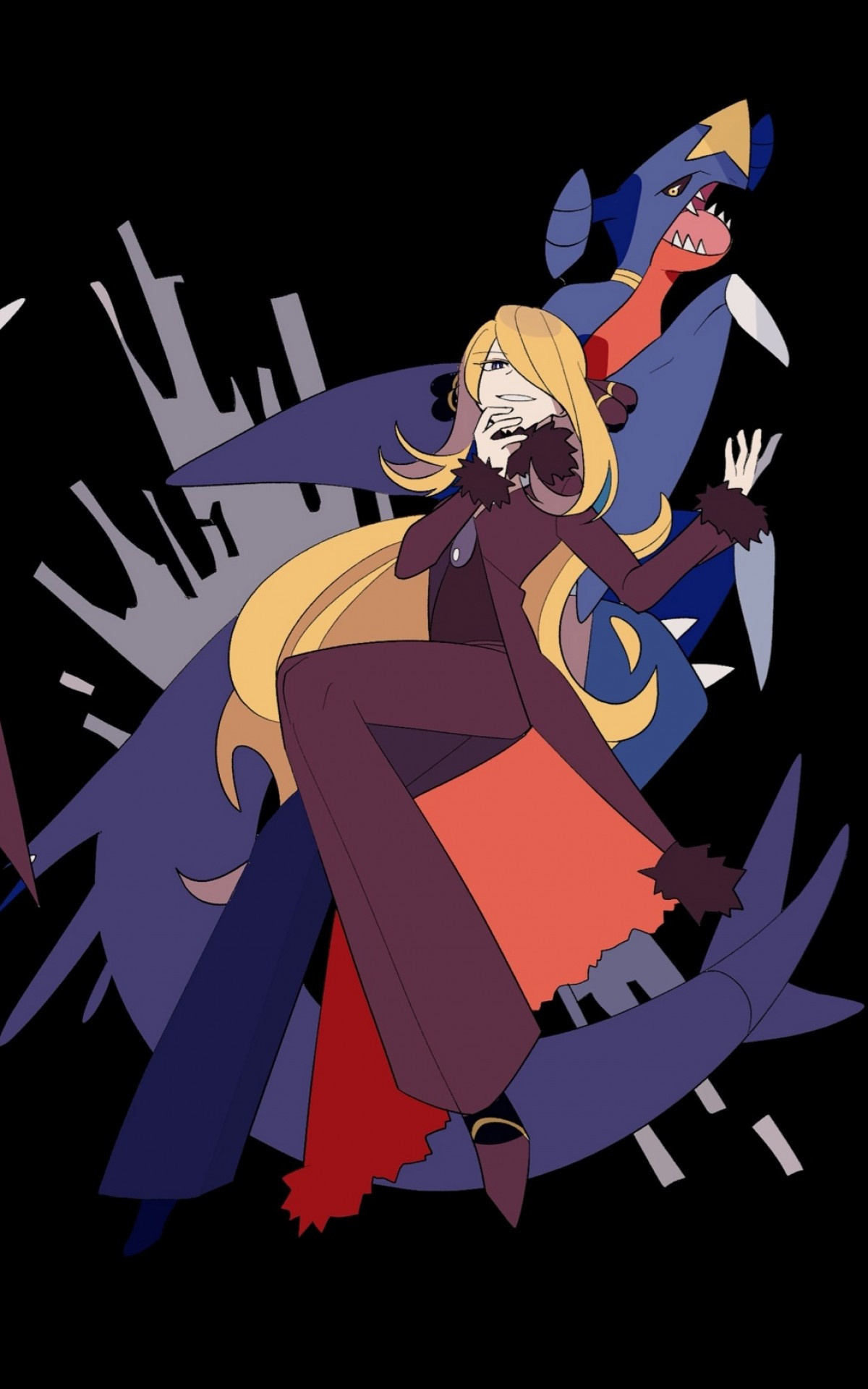 Cynthia Pokmon, Shirona Garchomp, ASUS Transformer wallpapers, Gaming character, 1200x1920 HD Phone