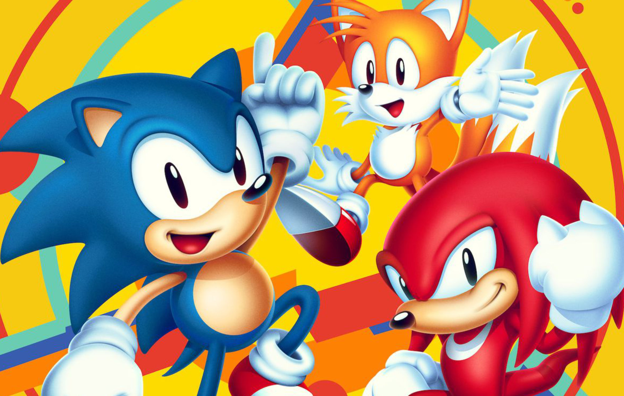 Sonic the Hedgehog close-up, Sonic Mania key art, Miles Tails Prower, Knuckles the Echidna, HD Desktop wallpaper