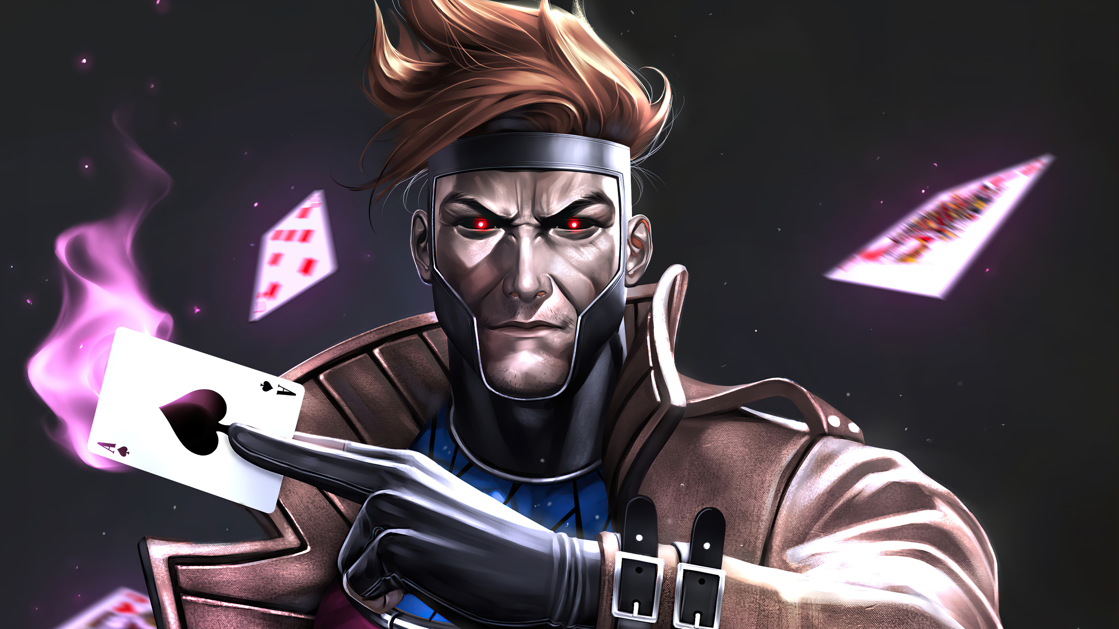 Gambit 4K Ultra HD wallpaper, Marvel Comics hero, Action-packed visuals, Dynamic character design, 3840x2160 4K Desktop