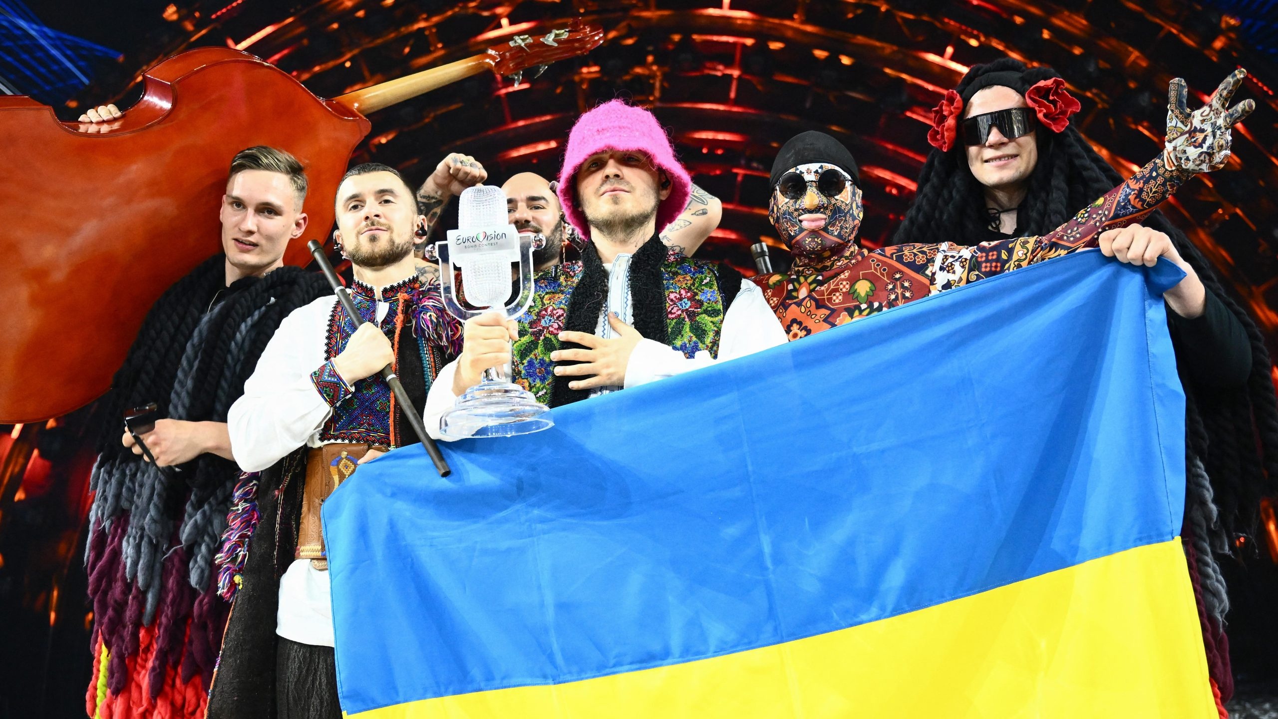 Eurovision 2022, Kalush Orchestra, Triumphs, Zelensky, 2560x1440 HD Desktop