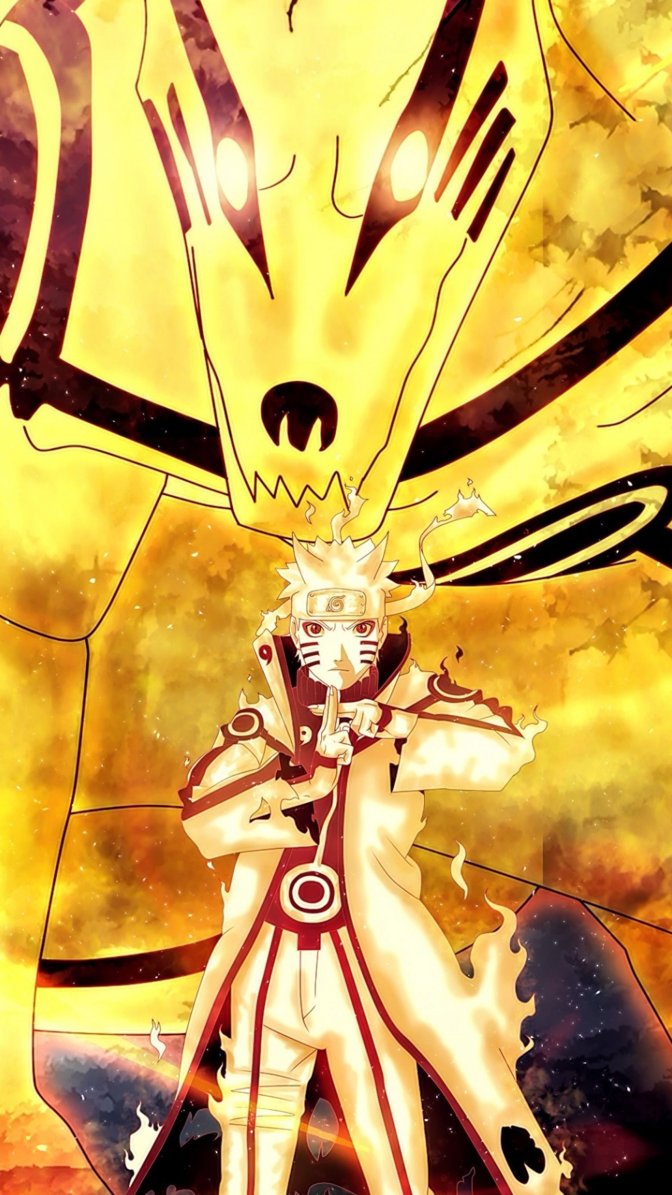 Kyuubi Nine Tails, Naruto nine tails, Anime power, Rage, 2160x3840 4K Phone