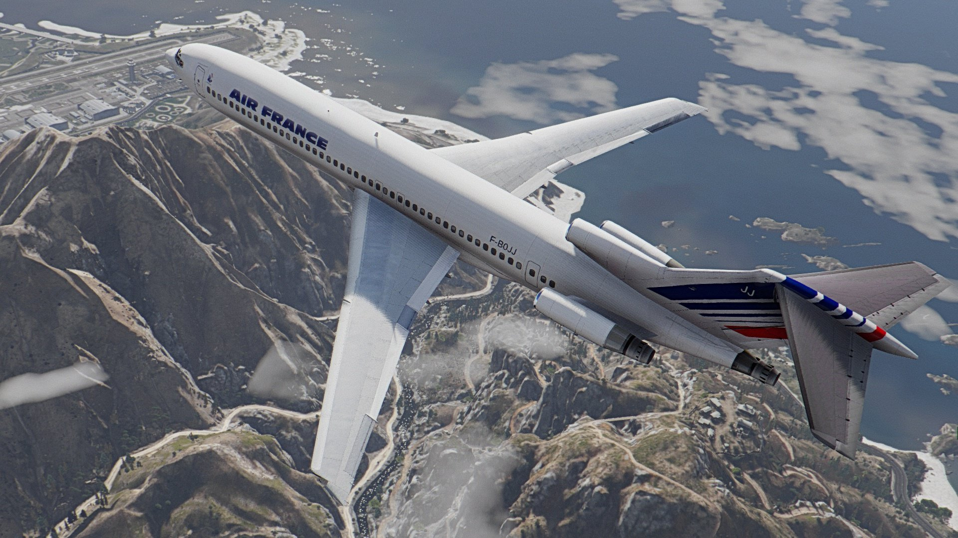 Boeing 727 Travel, Gta V, Flight simulator, Gta5 mods, 1920x1080 Full HD Desktop