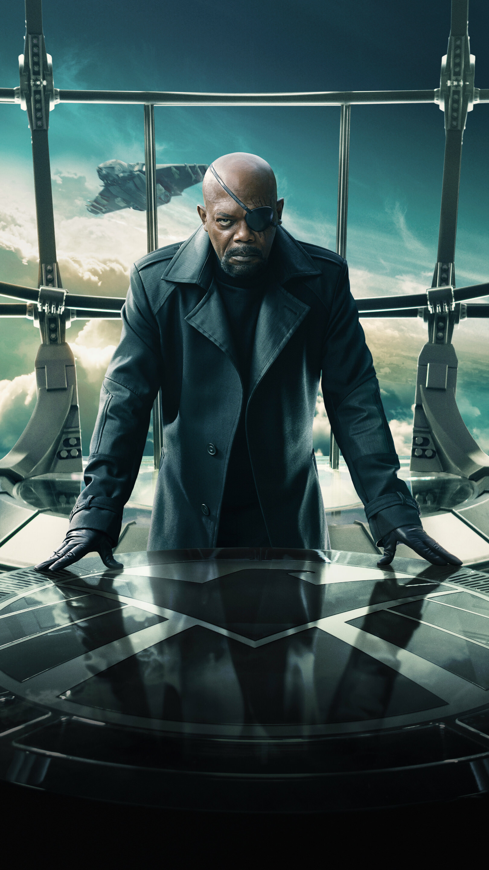 Nick Fury, Marvel Heroes Wallpaper, 1620x2880 HD Phone