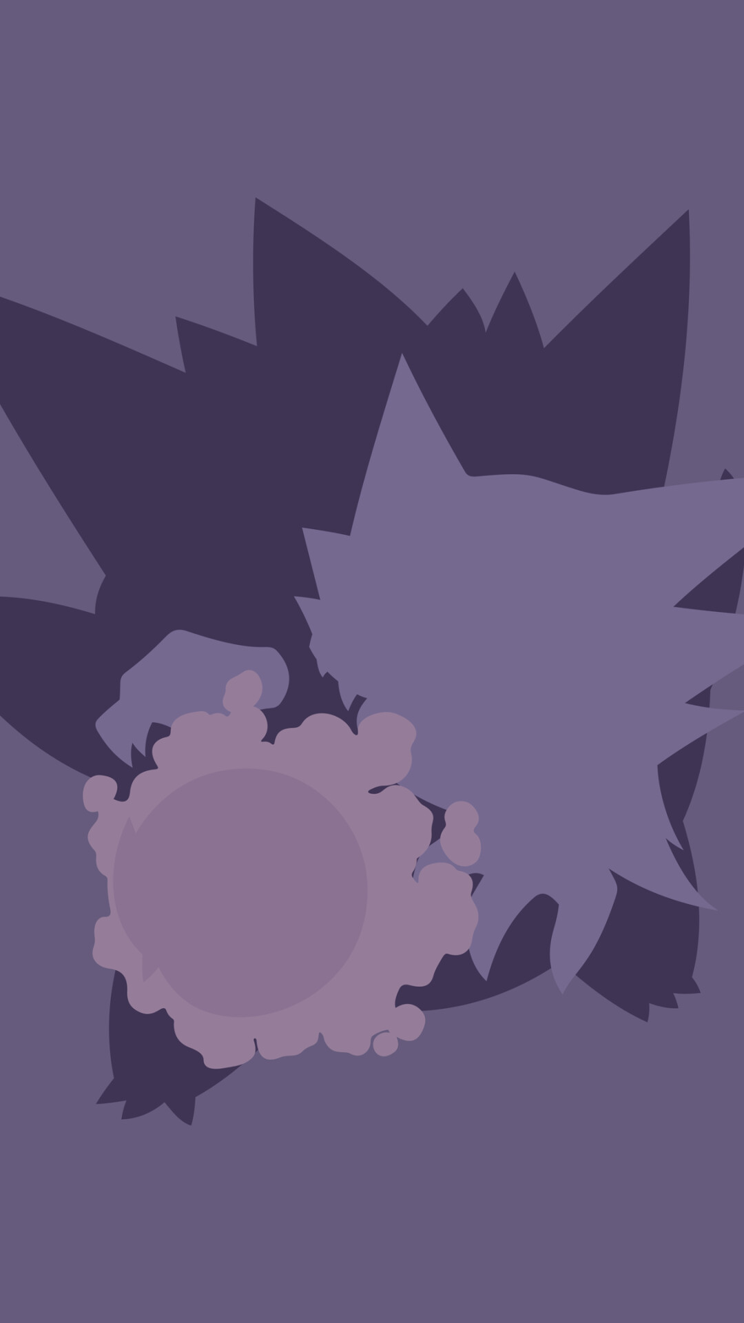 Gengar artwork, Ghost-type Pokmon, Sinister presence, Eerie design, 1080x1920 Full HD Phone