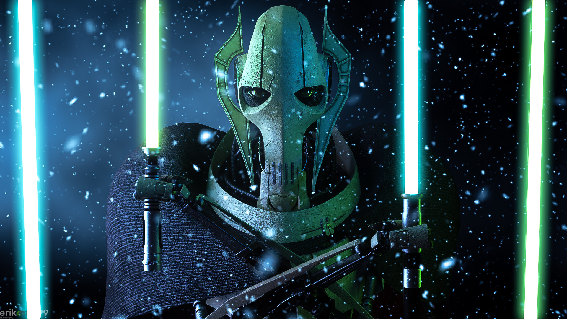 General Grievous, Star Wars artwork, Full HD wallpaper, Epic battle scene, 1920x1080 Full HD Desktop