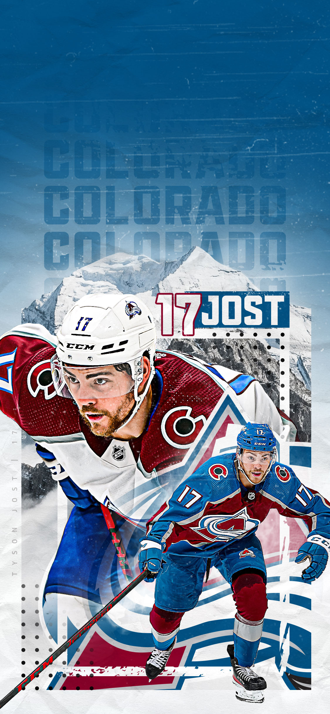 Tyson Jost, Colorado Avalanche Wallpaper, 1130x2440 HD Phone