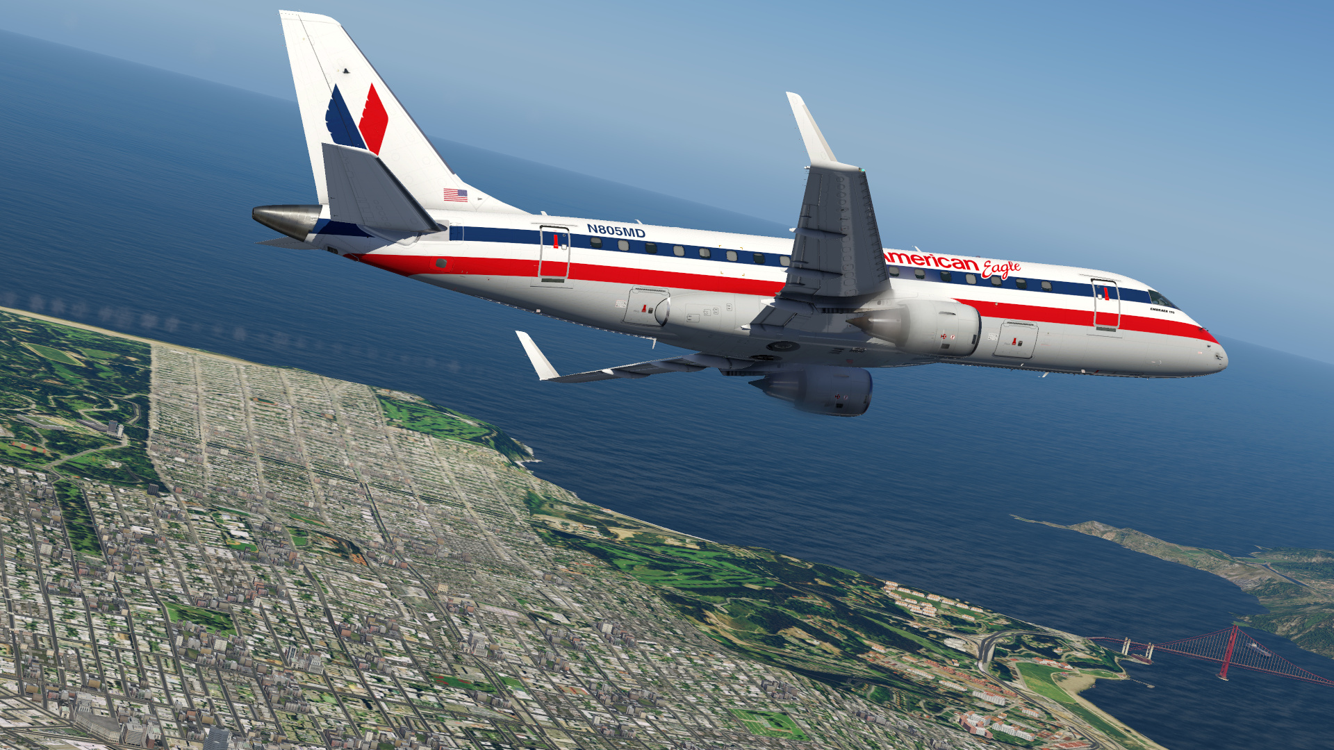 American Eagle Airlines, SSG E 170 evolution, Aircraft skins, Liveries, 1920x1080 Full HD Desktop