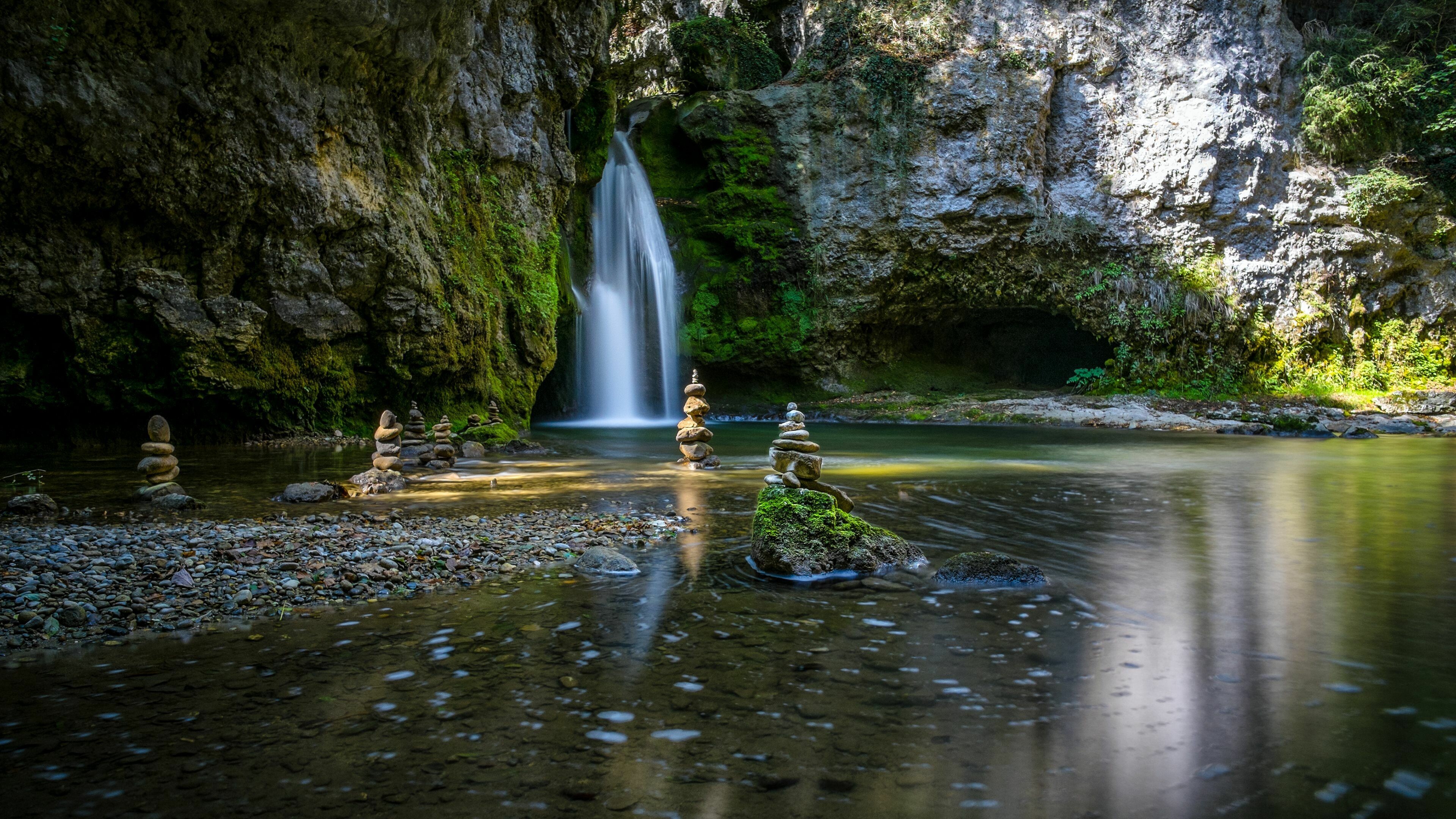 Zen Garden, Waterfalls Wallpaper, 3840x2160 4K Desktop