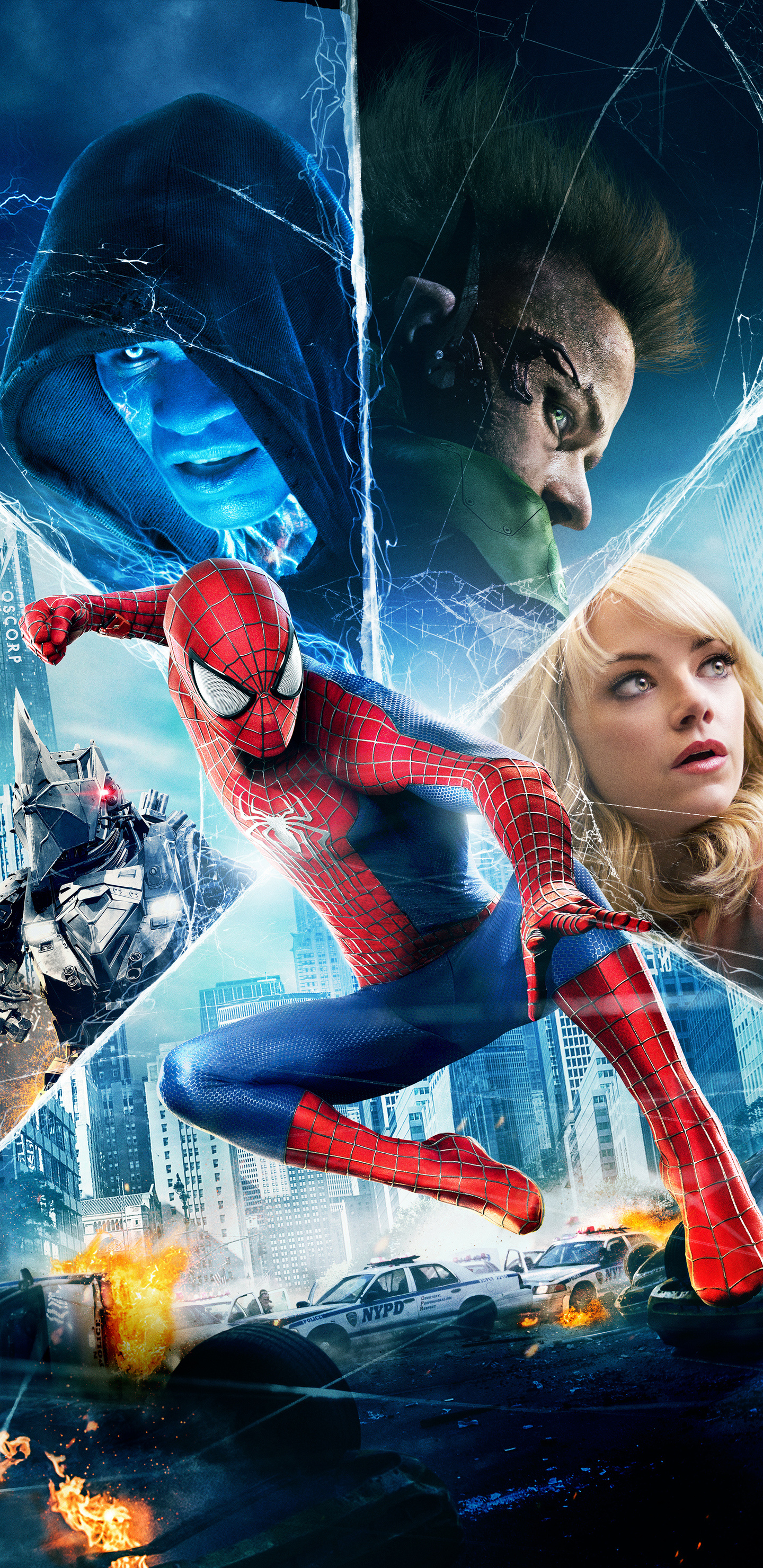 Spider-Man, Electro, Gwen Stacy, Green Goblin, Rhino, HD Phone wallpaper